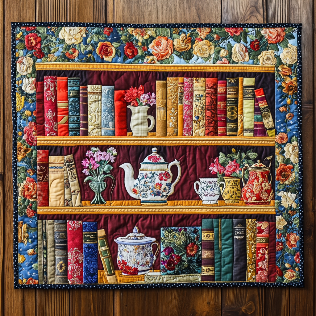Bookcase Quilted Placemat Cute Placemats Gifts For Father's Day From Wife