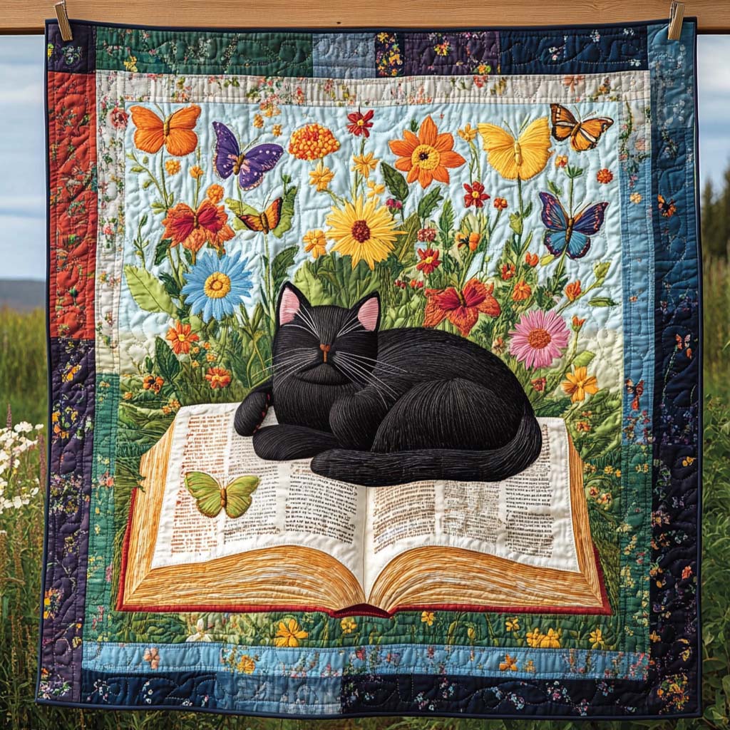 Bookish Dreams Quilted Blanket Cat Gifts For Cat Lovers