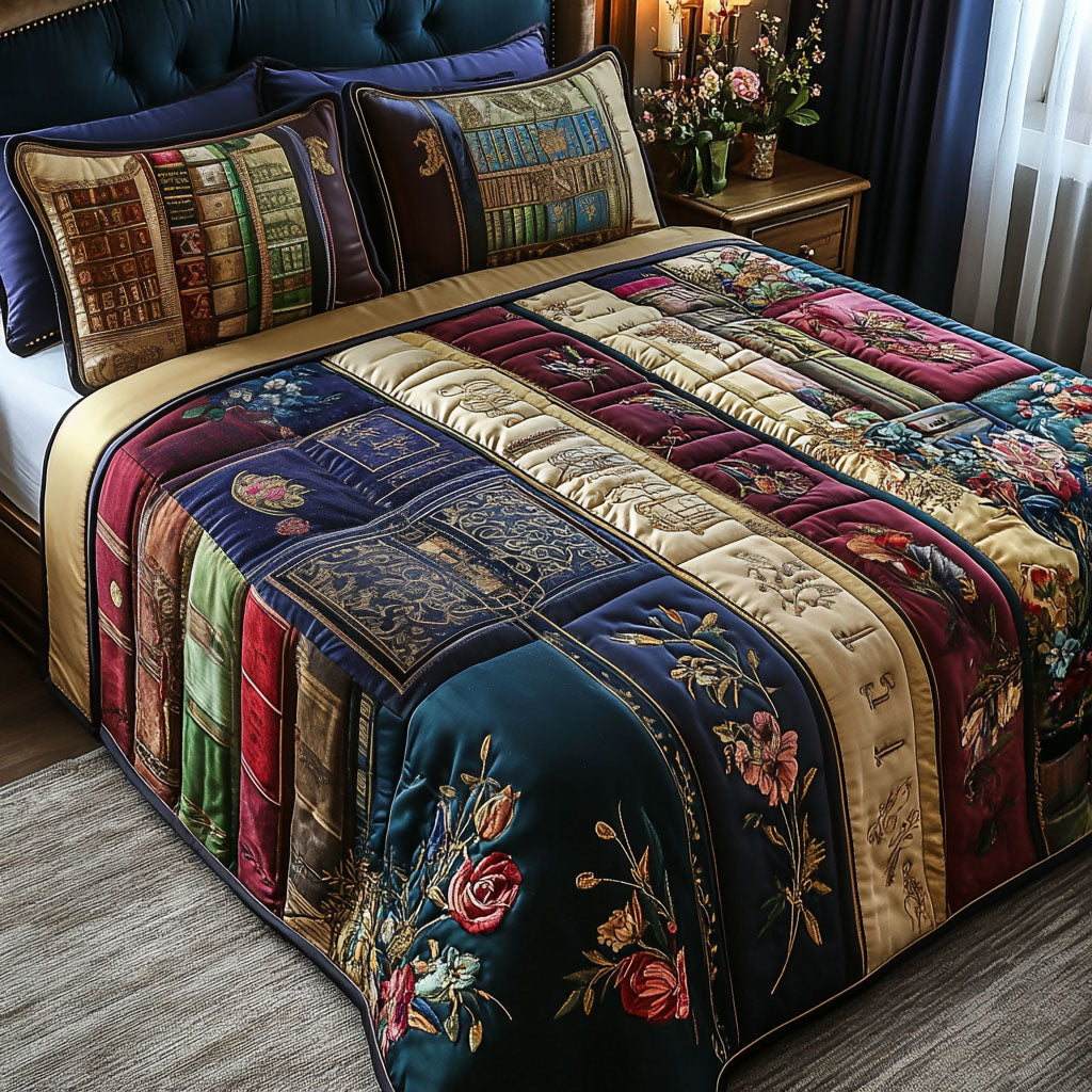 Bookish Escape Quilted Bedding Set Best Bed Sheet Set Best Book Lovers Gifts For Dad