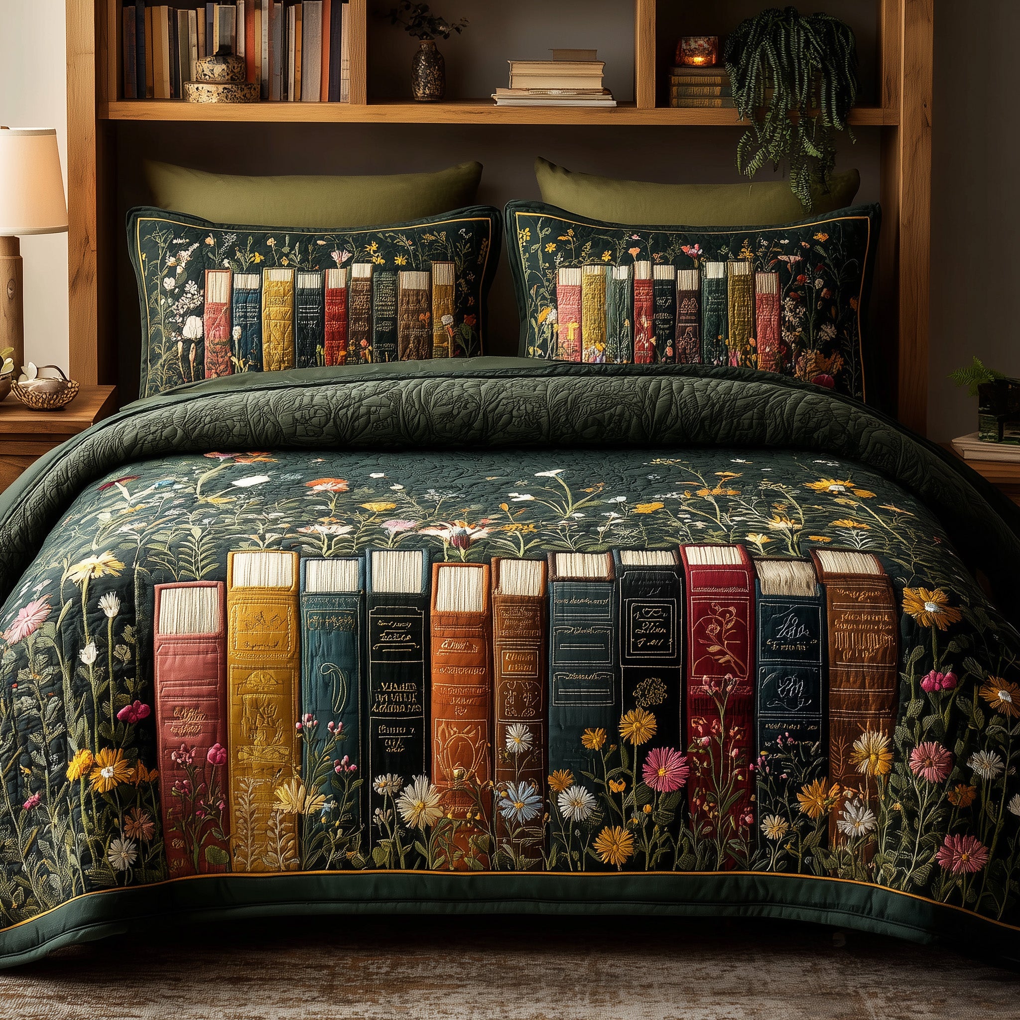 Bookish Quilted Bedding Set Duvet Cover Bedspread Book Themed Birthday Presents