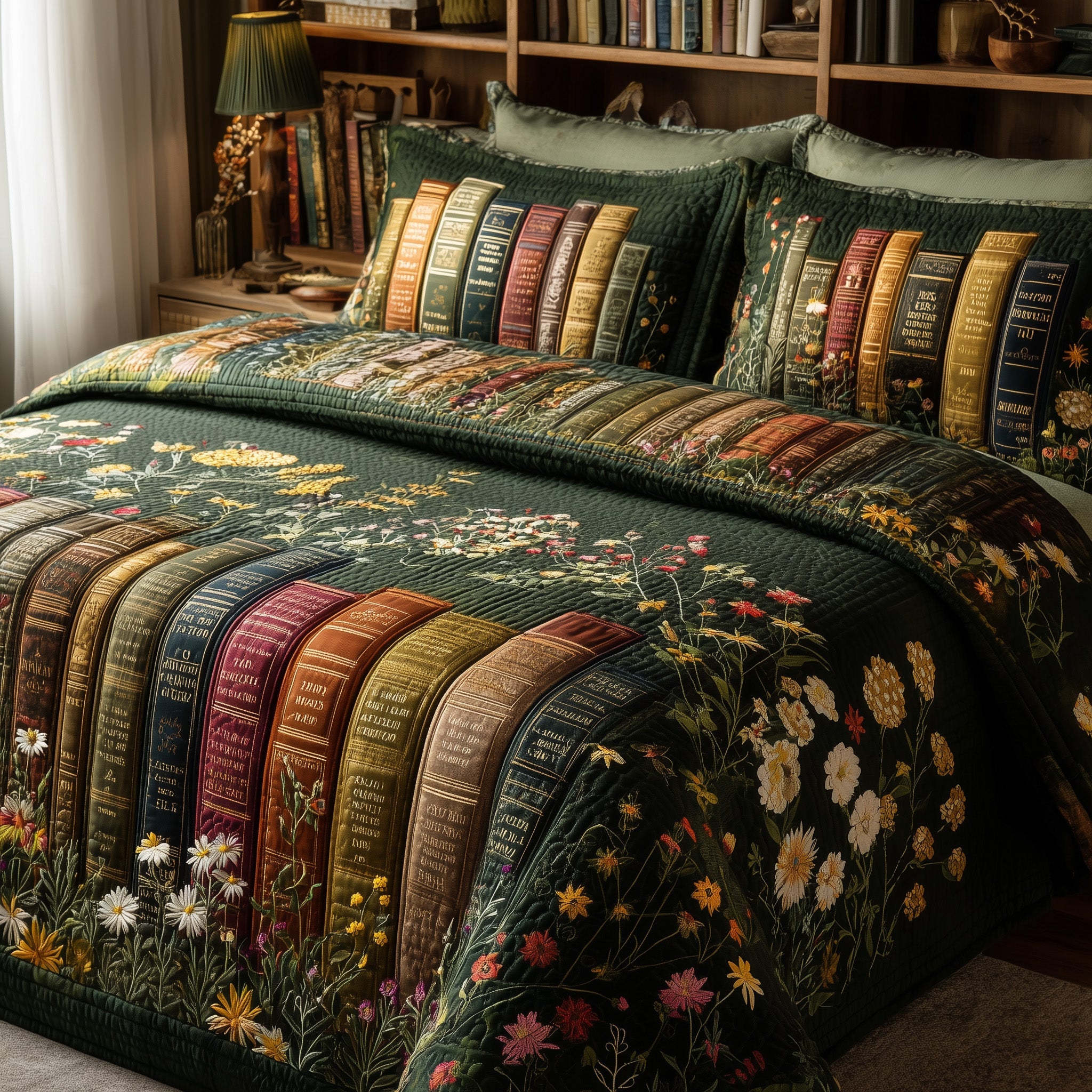 Bookish Quilted Bedding Set Duvet Cover Bedspread Great Book Lover Gifts