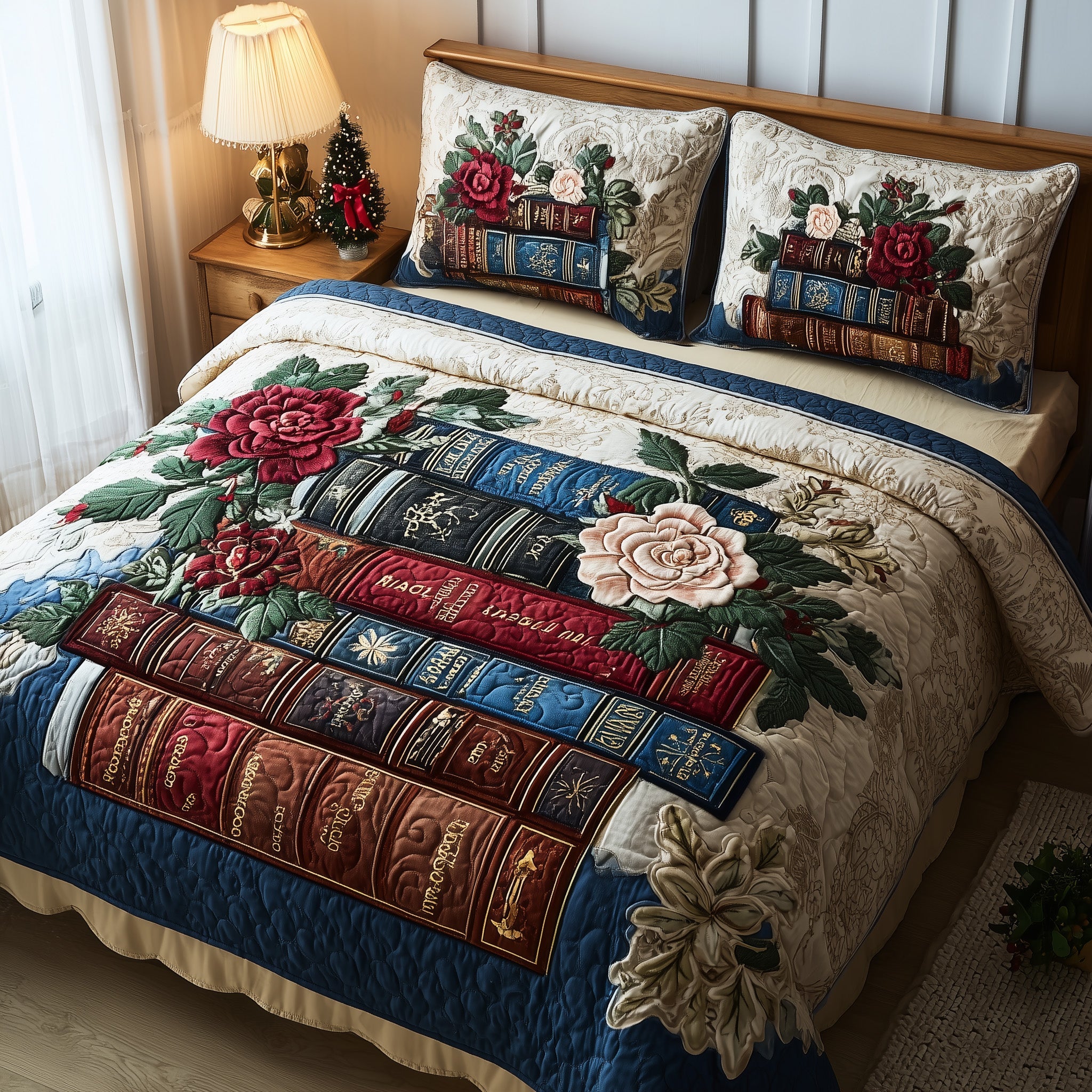 Bookish Quilted Bedding Set Duvet Cover Bedspread Novelty Book Gifts