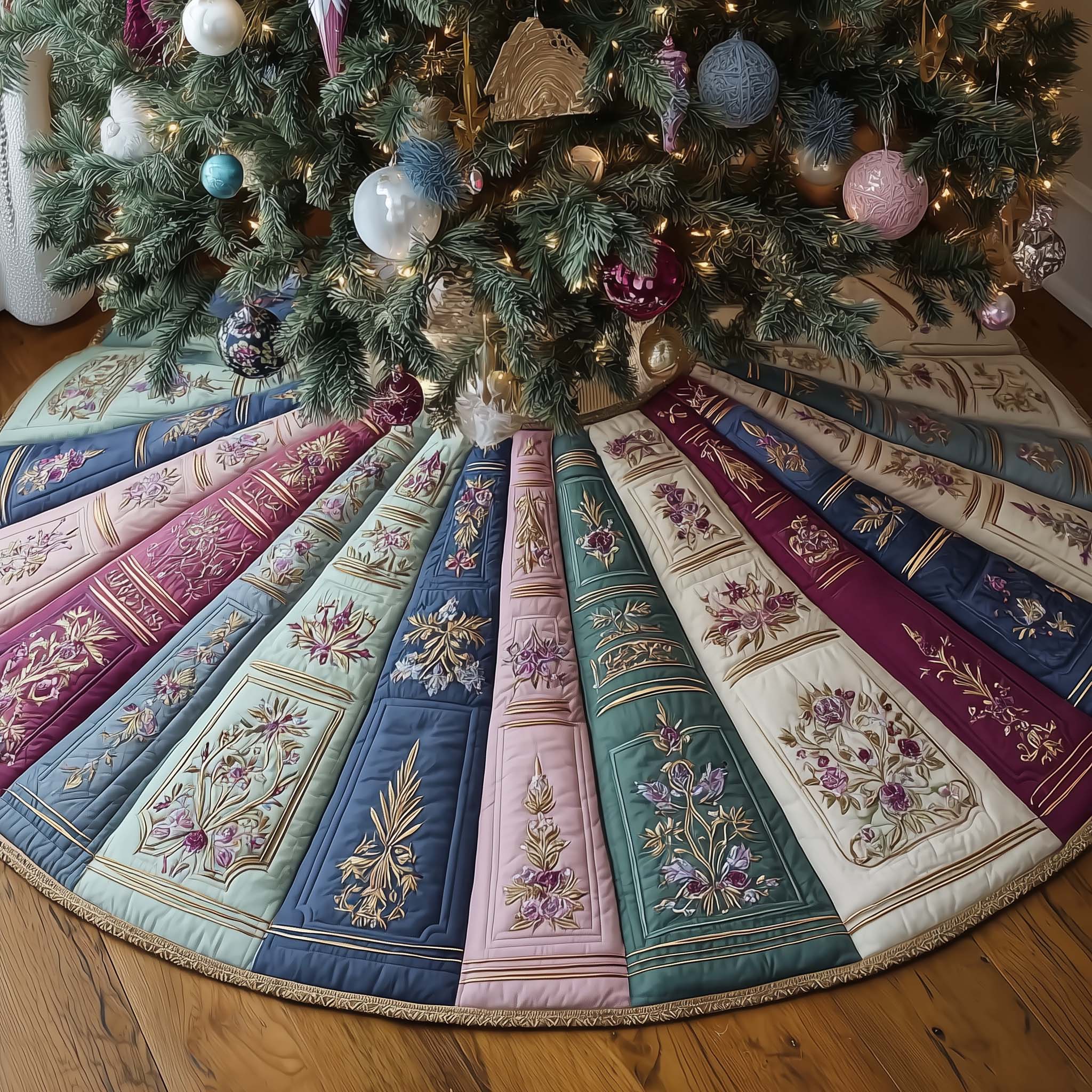 Bookish Quilted Tree Skirt Great Decoration Ideas Gifts For Your Sister Christmas Holiday