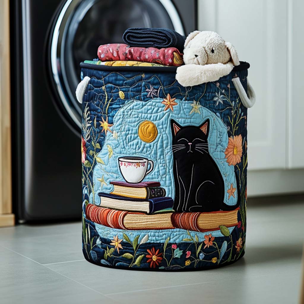Bookish Vibes Quilted Laundry Basket Perfect Birthday Gift Idea