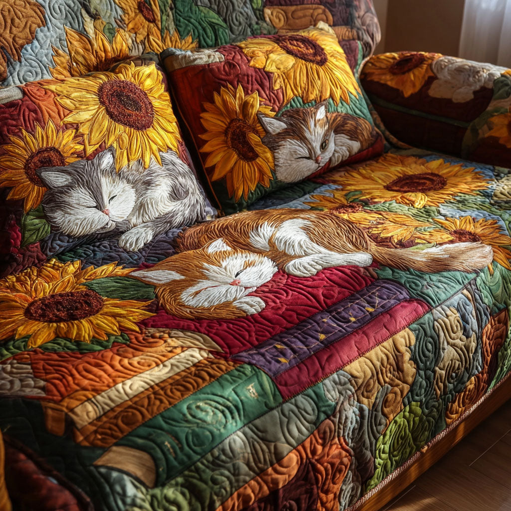 Bookish Whiskers Quilted Sofa Cover Holiday Couch Covers Book Presents For Him