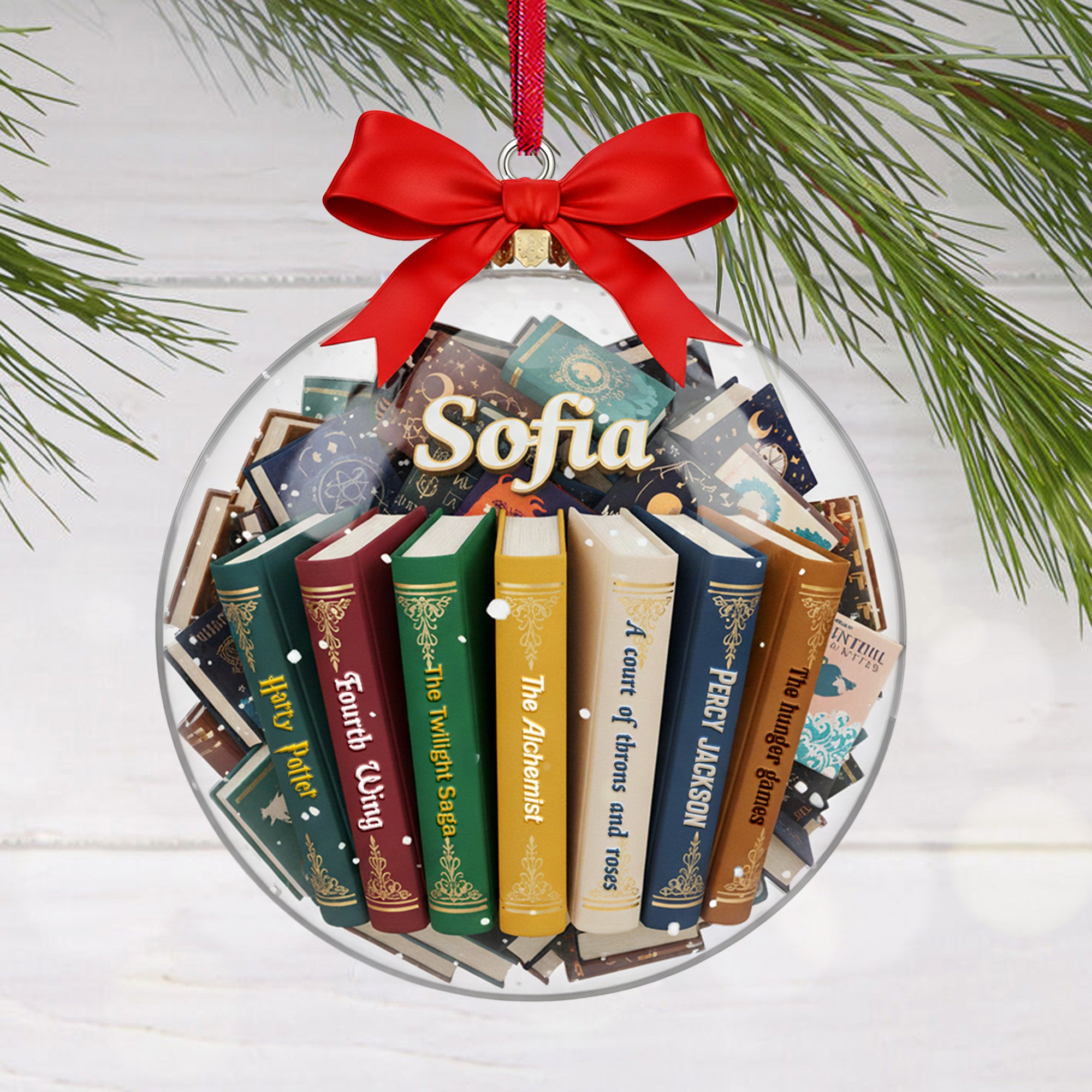 Bookmas Acrylic Ornament, Personalized Gifts For Book Lovers - Festive Holiday Keepsake Gift