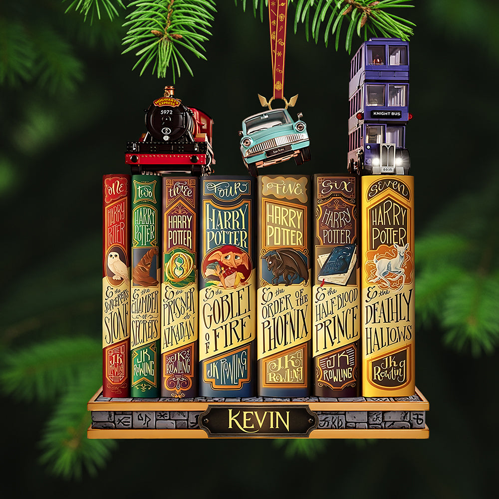 Books Collection Acrylic Christmas Ornament - Personalized Gifts For Book Lovers - Xmas Home Decoration Gift