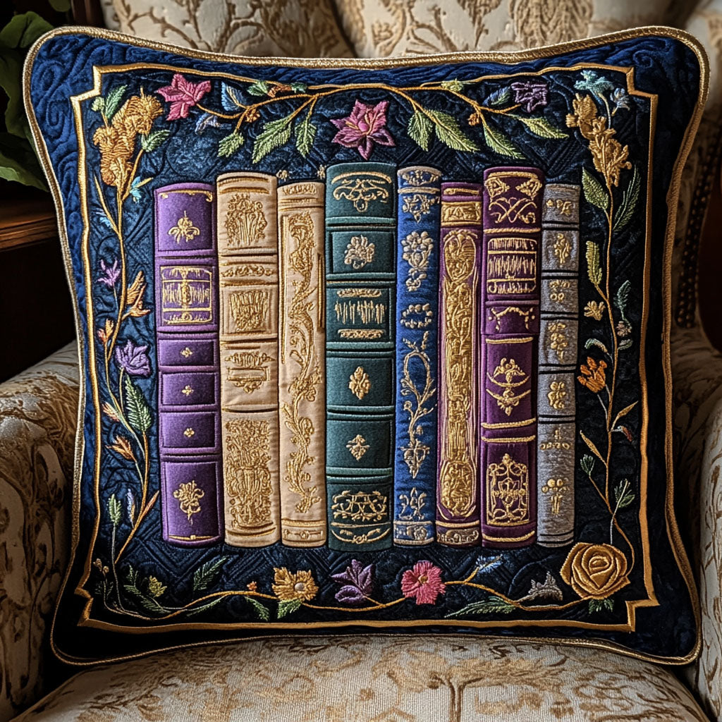 Books of the Garden Quilted Pillow Case Best Cool Pillow Cases Gift For Book Lover