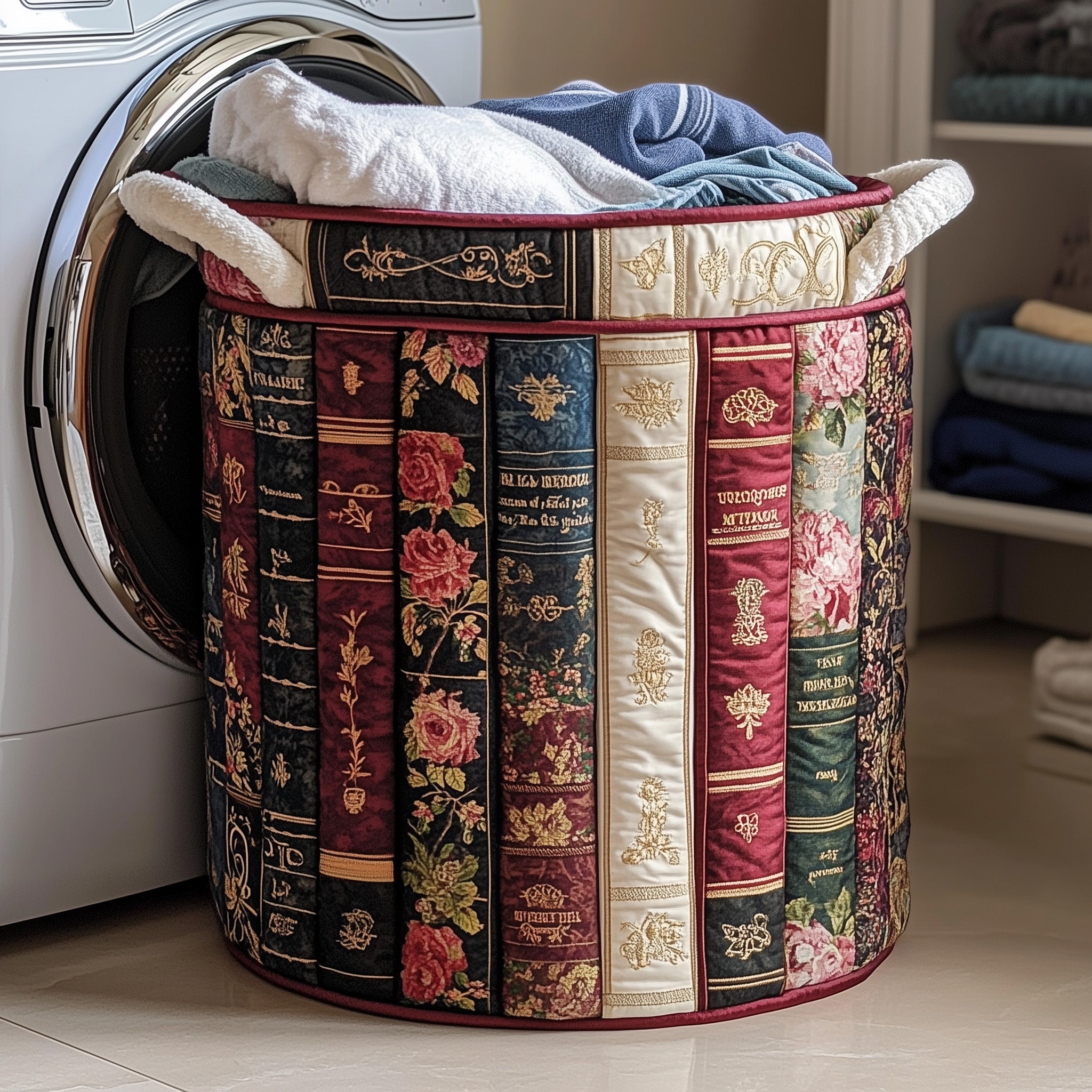 Books Quilted Laundry Basket Merch For Couples