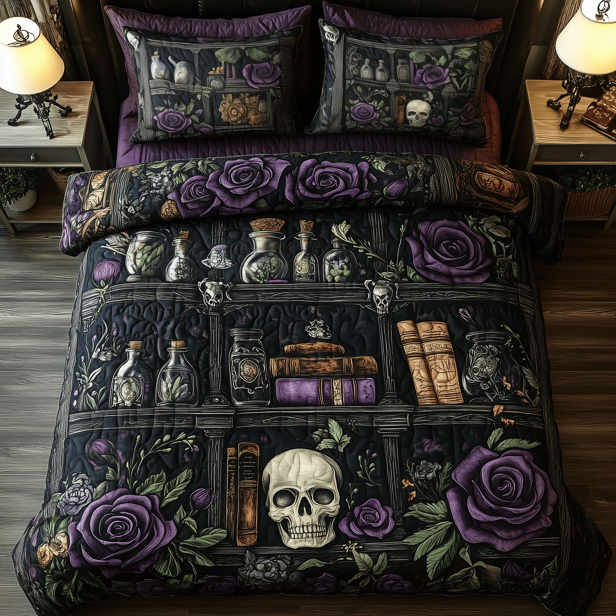 Bookshelf Of Death Quilted Bedding Set Christmas Bedding Set Gift Experiences For Couples