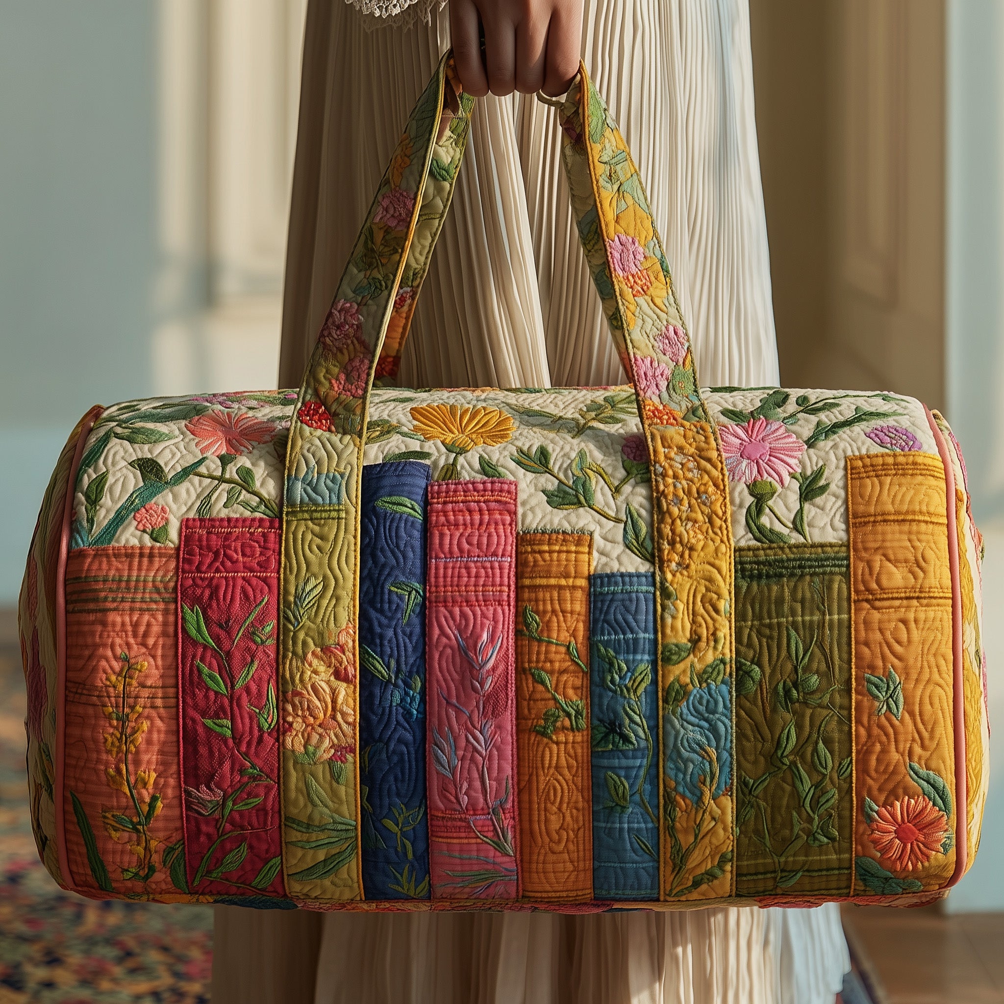 Booktrovert Quilted Duffle Bag Easy To Clean Surface