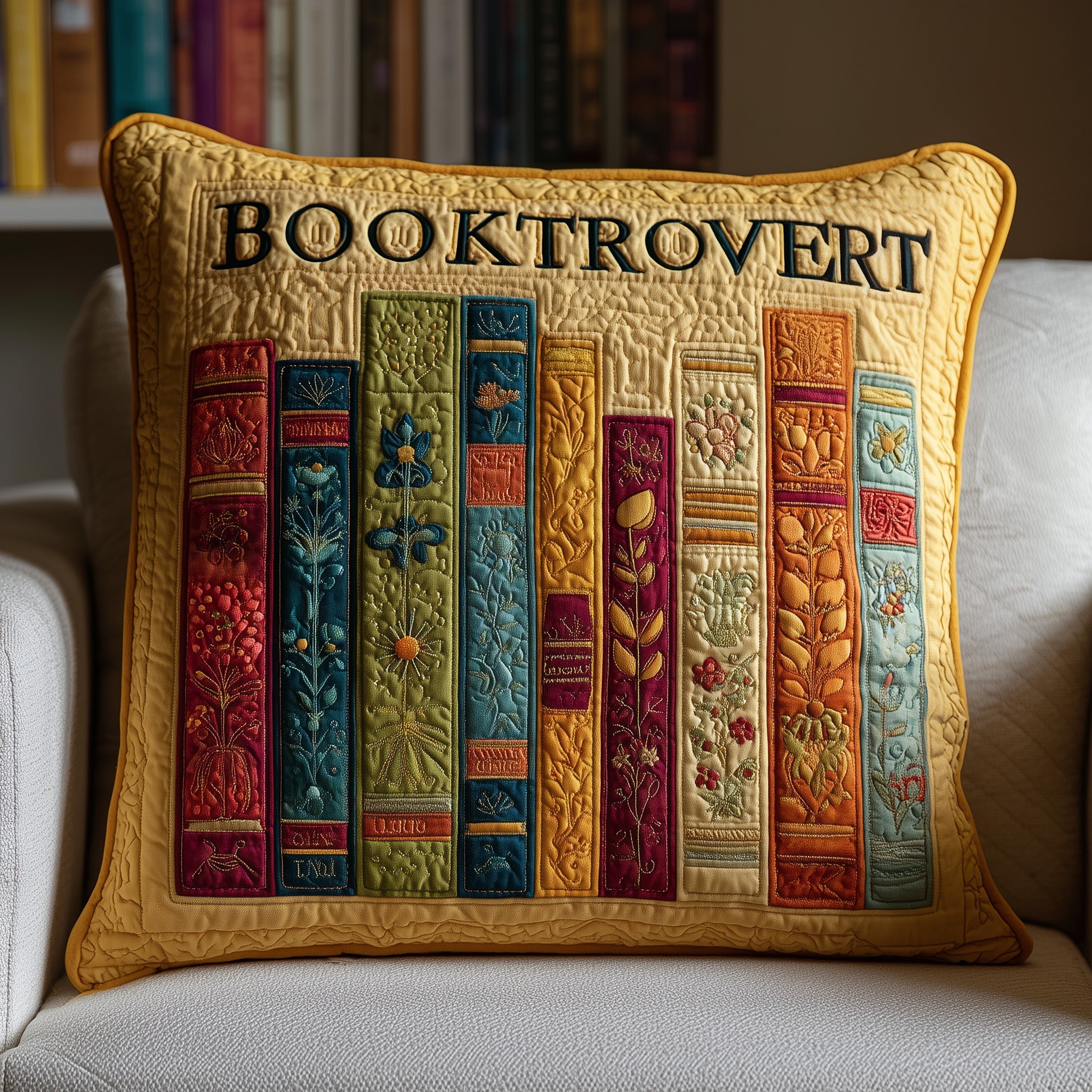 Booktrovert Quilted Pillow Case Gift For Girlfriend