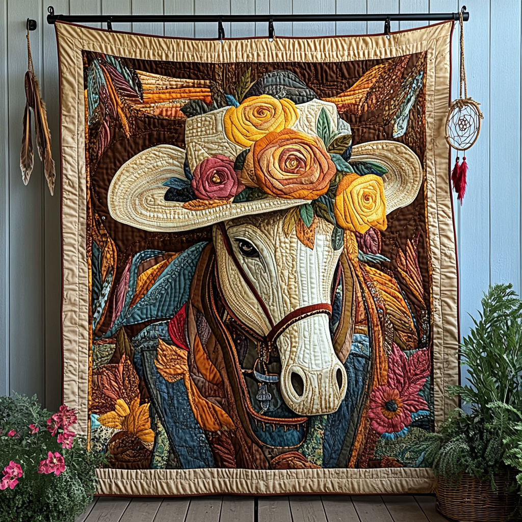 Boots and Spurs Quilted Blanket Cow Gifts For Cow Loversr