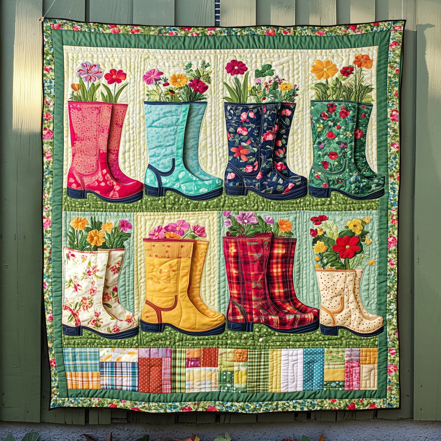 Boots in Bloom Quilted Blanket Gardening Gifts For Mom