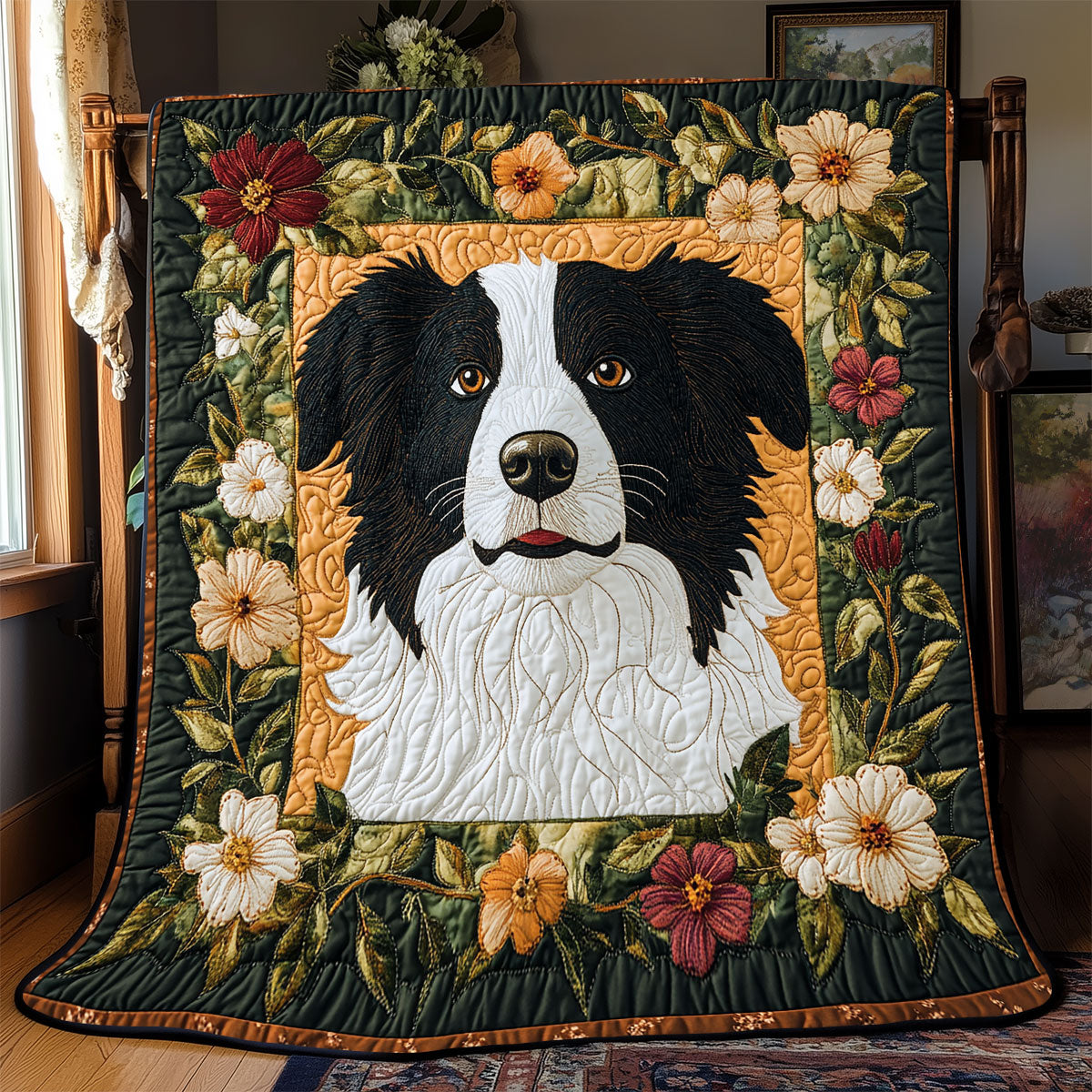 Border Collie A Faithful Friend Quilt Blanket Cute Throw Blanket Gifts For Dog Lovers