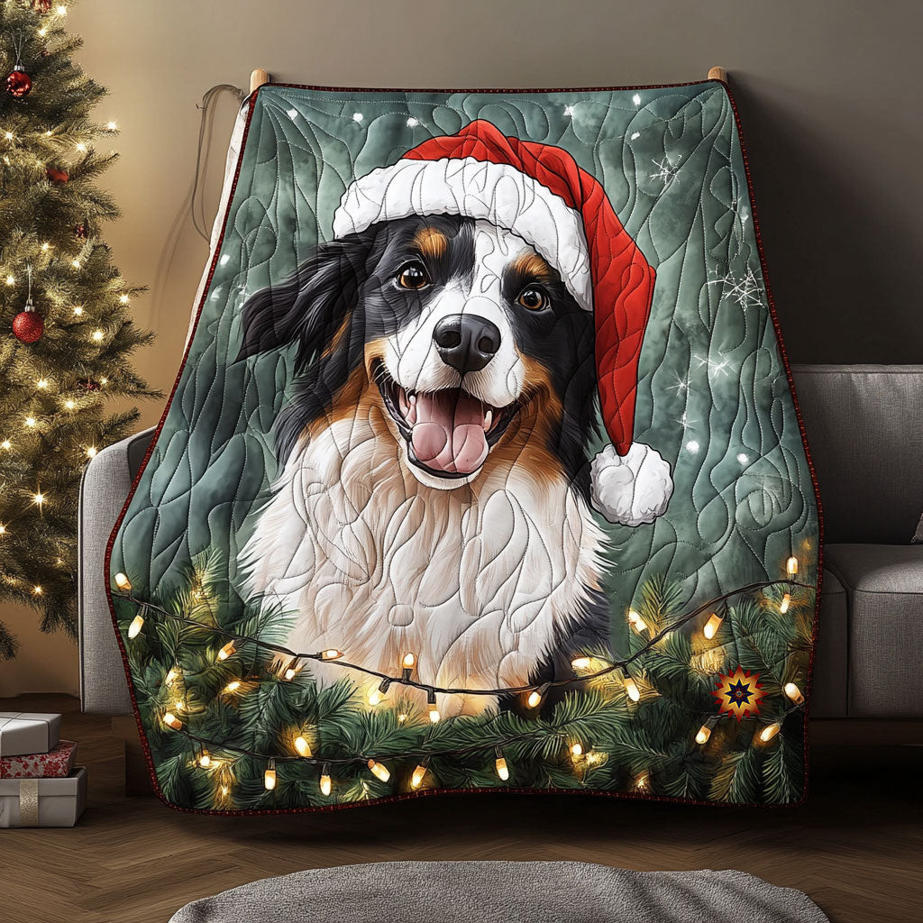 Border Collie Christmas Holiday Christmas Quilt Blanket Christmas Gifts For Grandmother