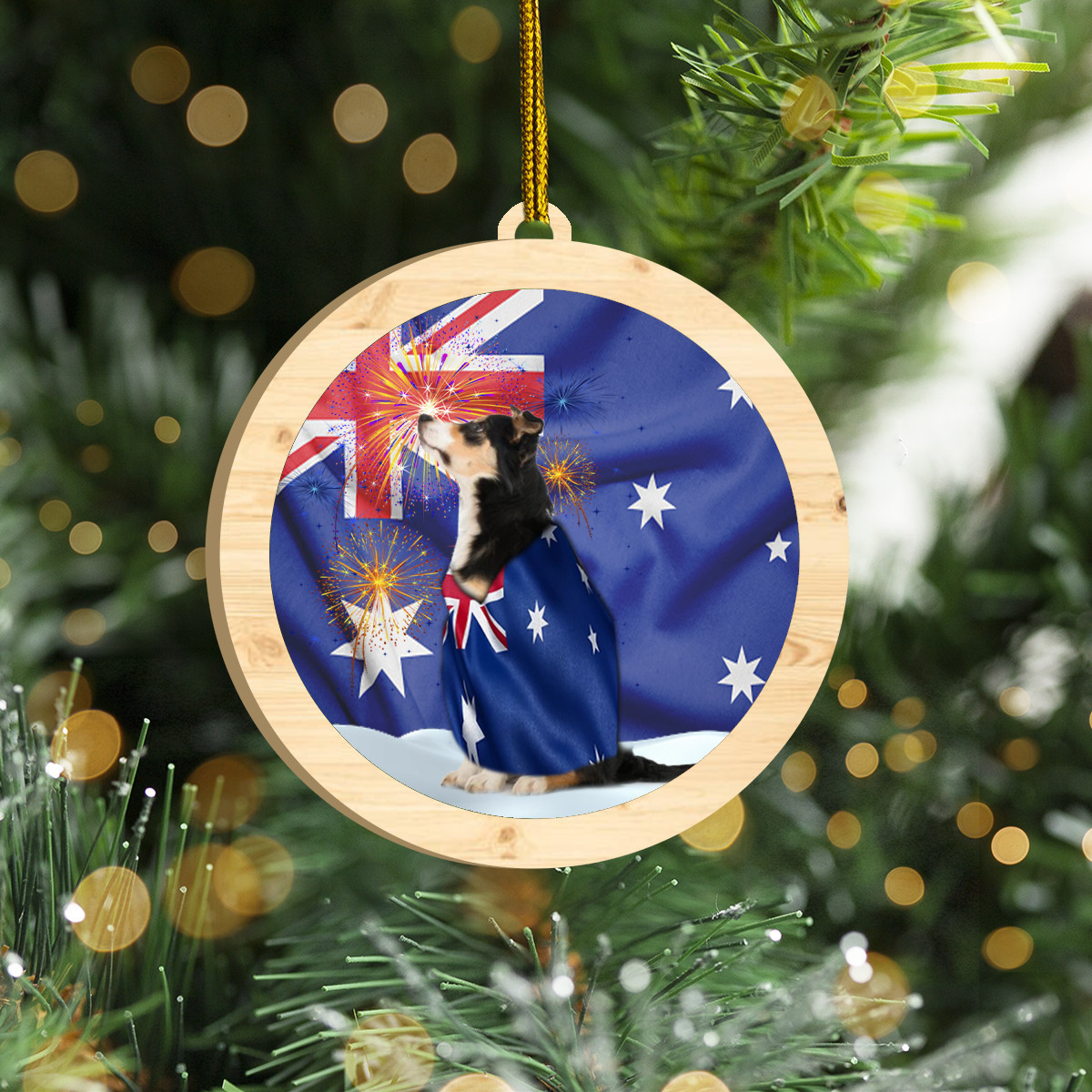 Border Collie Happy Australia Day Ornament Patriotic Dog Christmas Ornament Dog Lover Gift