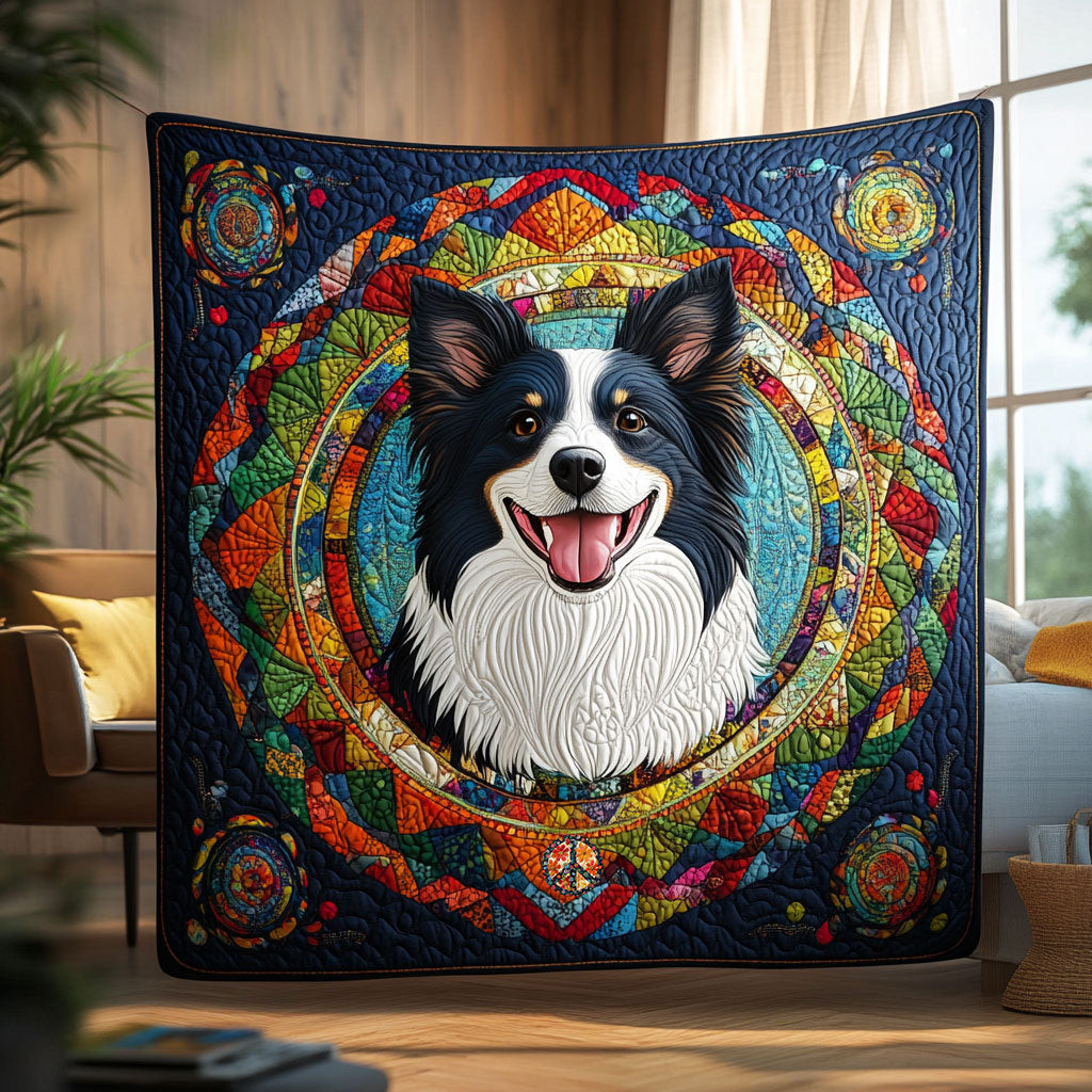 Border Collie Happy Holiday Christmas Quilt Blanket Christmas Gifts For Grandmother