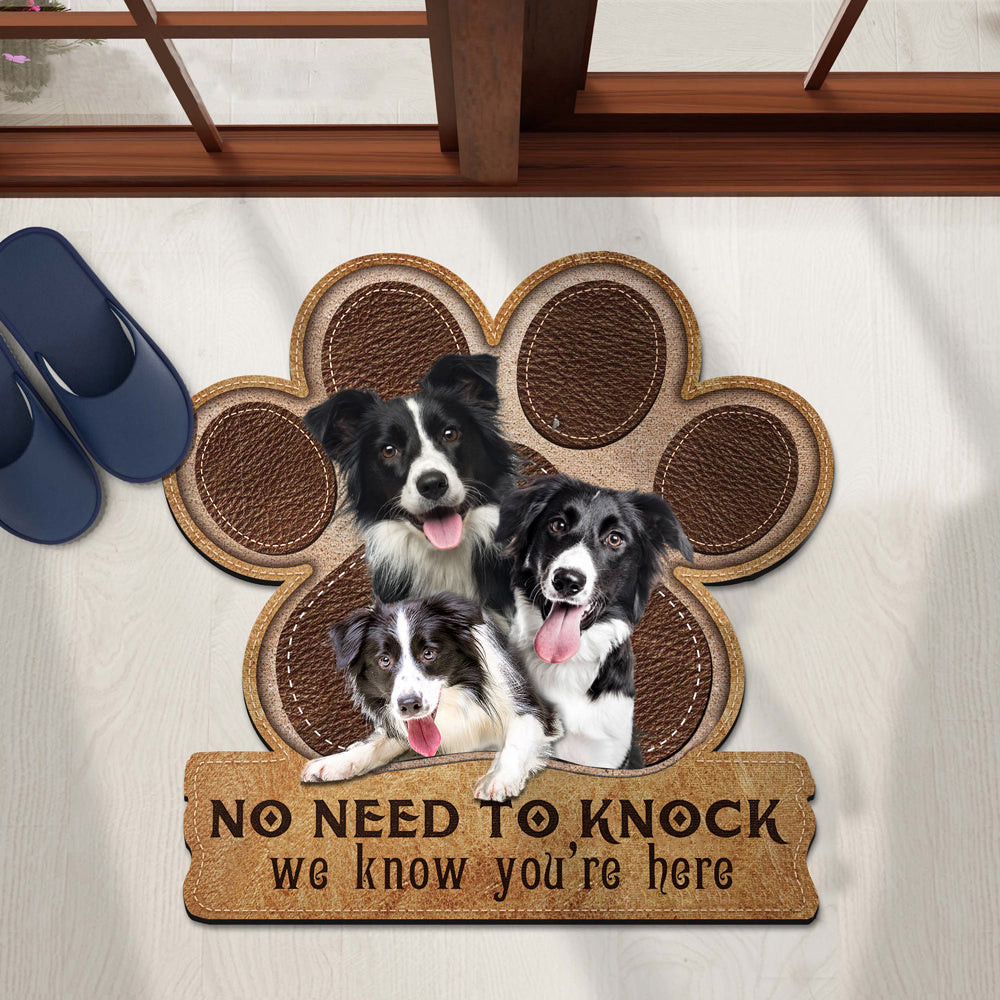 Border Collie No Need To Knock Doormat Welcome Dog Mat Best Gifts For New Dog Owners