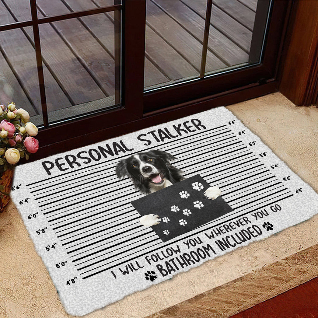 Border Collie Personal Stalker Doormat Front Door Decor Funny Dog Gifts For Owners
