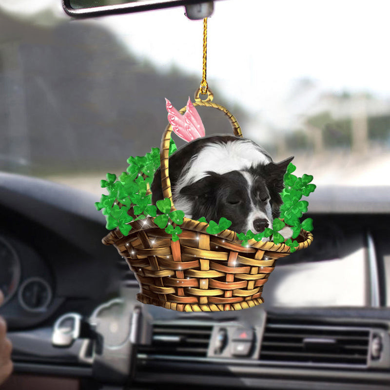 Border CollieSleeping Lucky FairyTwo Sided Ornament Funny Dog Car Hanging Ornaments