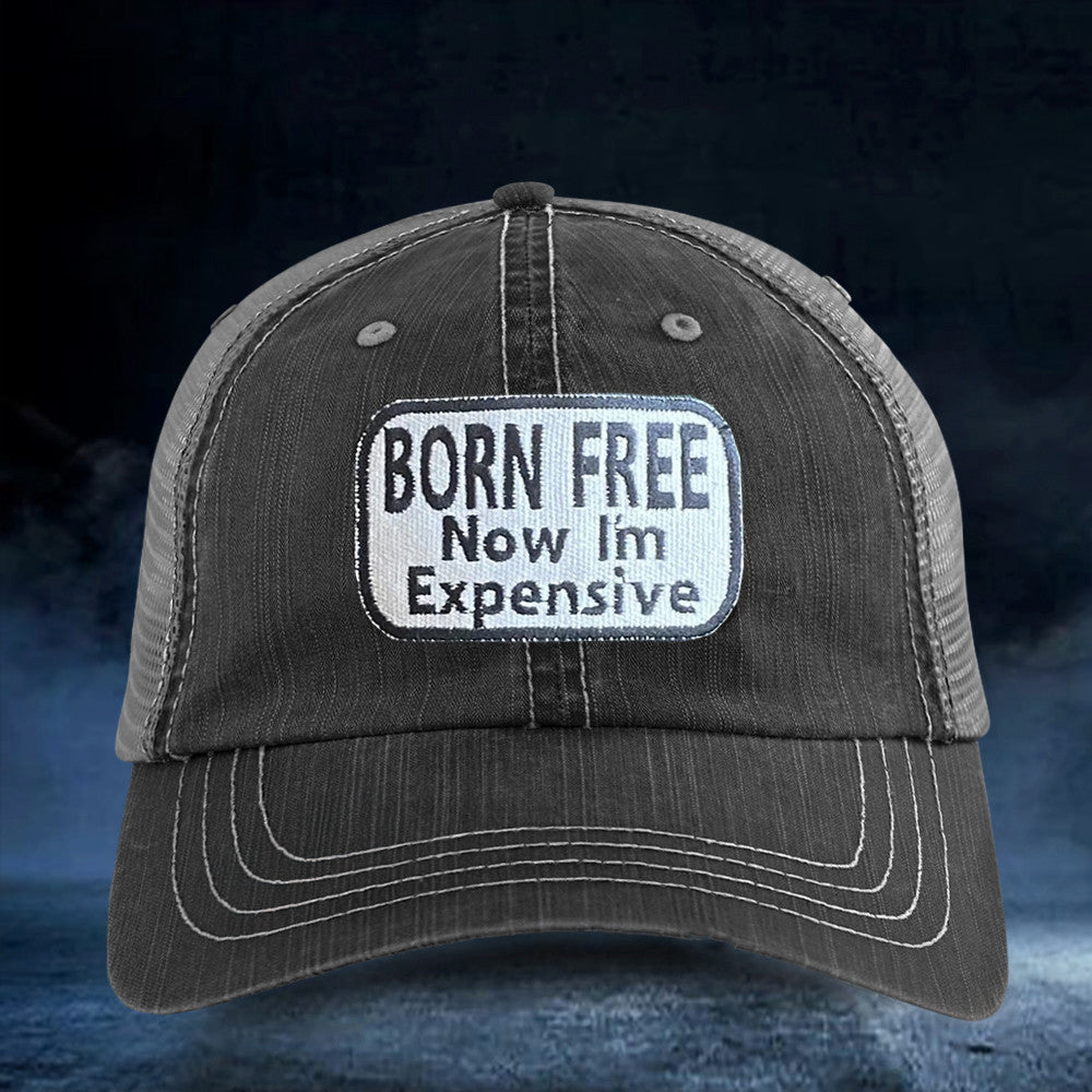 Born Free But Now I'm Expensive Hat Embroidered Trucker Hat USA Patriotic Cap Born Free But Now I'm Expensive Hat Embroidered Trucker Hat USA Patriotic Cap