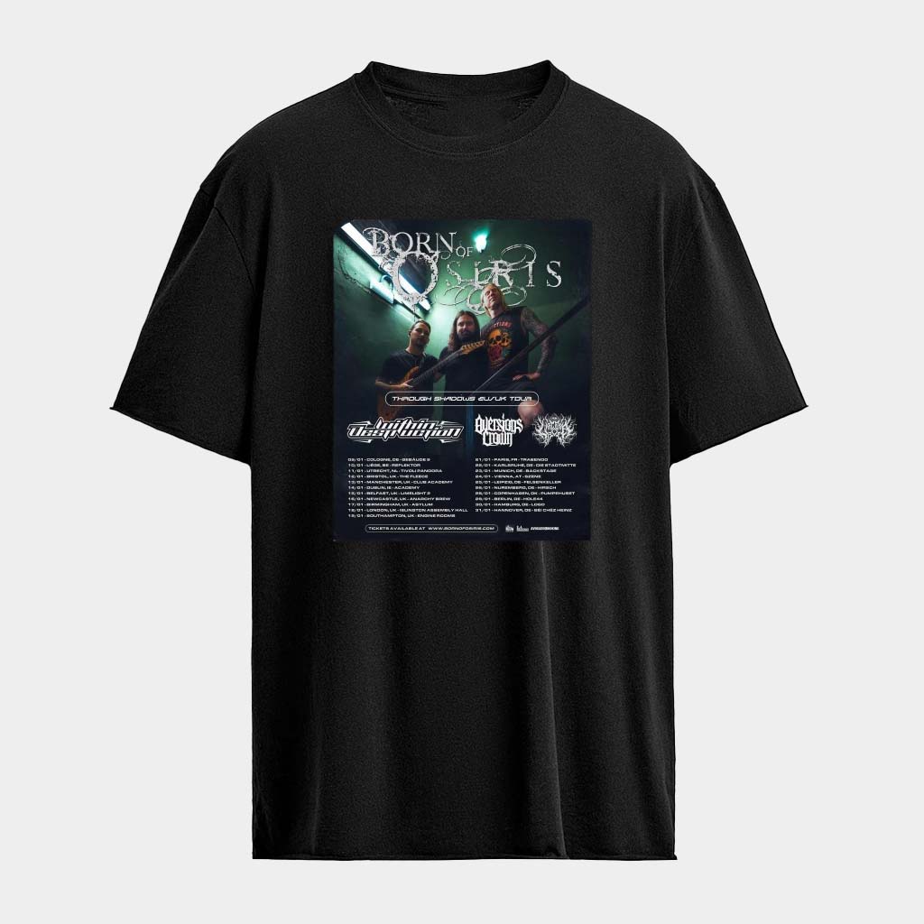 Born Of Osiris Through Shadows EU UK Tour 2026 Dates T-Shirt Born Of Osiris Merch Fans Gifts