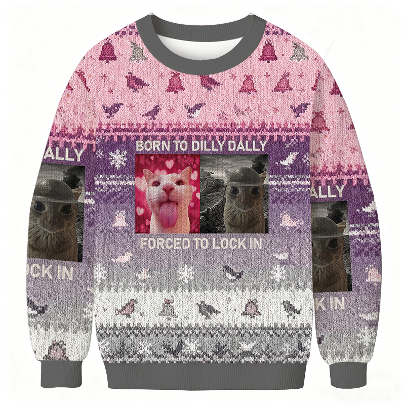 Born To Dilly Dally Christmas Ugly Sweatshirt Holiday Lounge Wear Top Gift Ideas