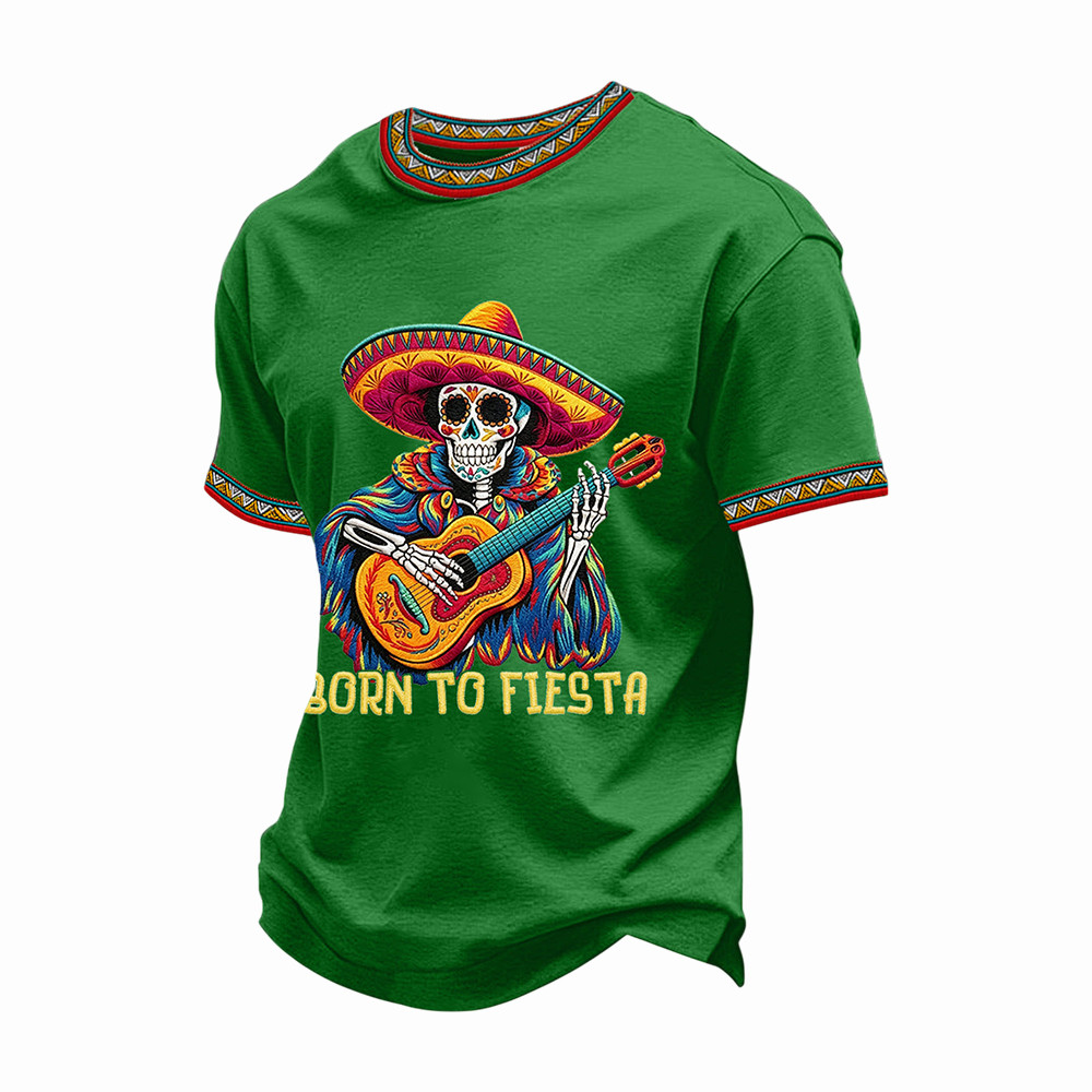 Born To Fiesta Skeleton Shirt Festival Apparel Mexican Culture Gifts