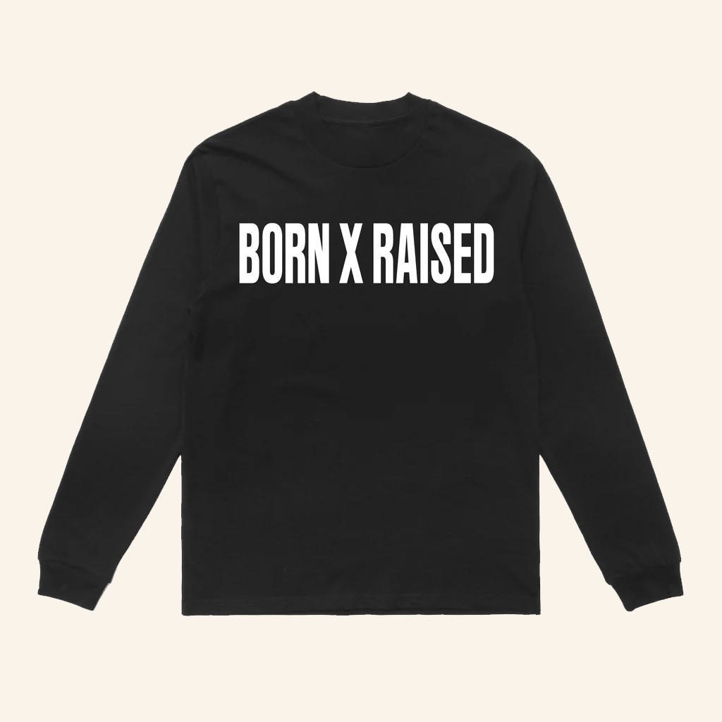 Born X Raised Merch Jumbo Slab Long Sleeve T-Shirt Black Gifts For Friends