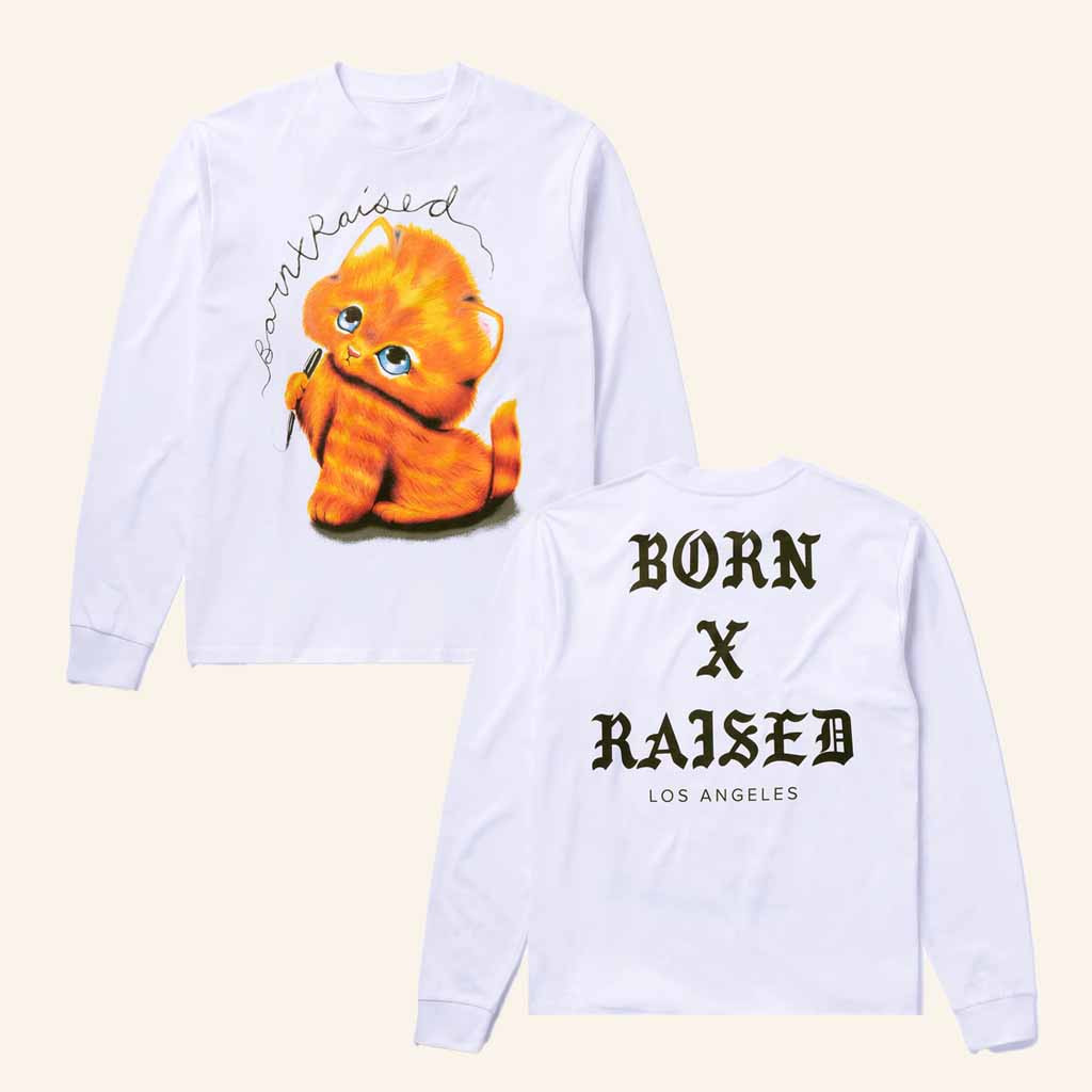Born X Raised Merch Kitty Long Sleeve Shirt Unique Christmas Gifts For Daughter