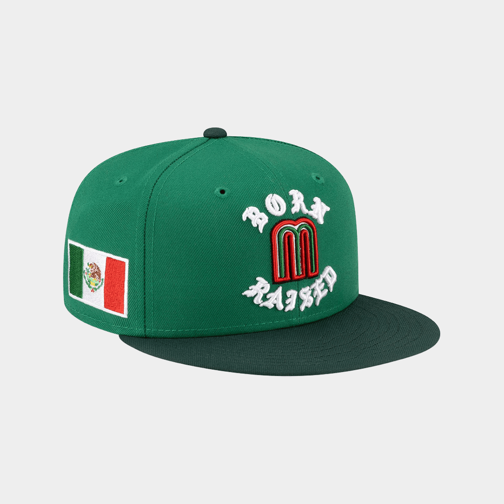 Born X Raised Mexico Hat Embroidered Born X Raised WBC Mexico Green Snapback Hat Him Gifts
