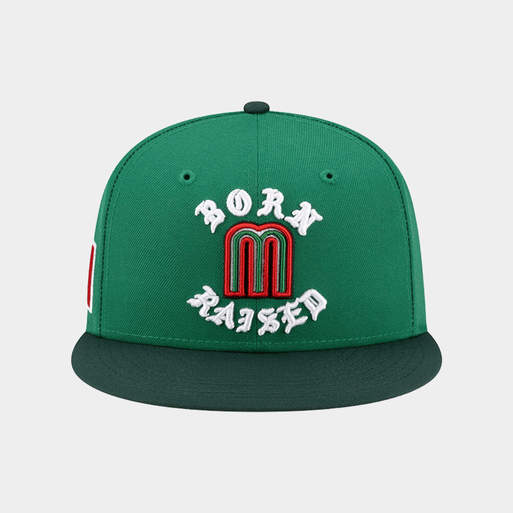 Born X Raised Mexico Hat Embroidered Born X Raised WBC Mexico Green Snapback Hat Him Gifts
