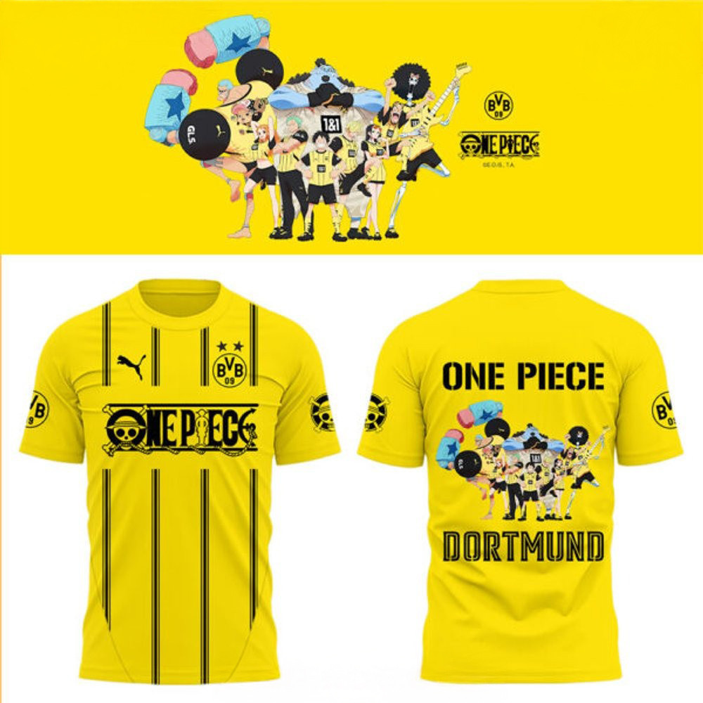 Borussia Dortmund x One Piece Limited Edition T-Shirt Dad Birthday Gifts