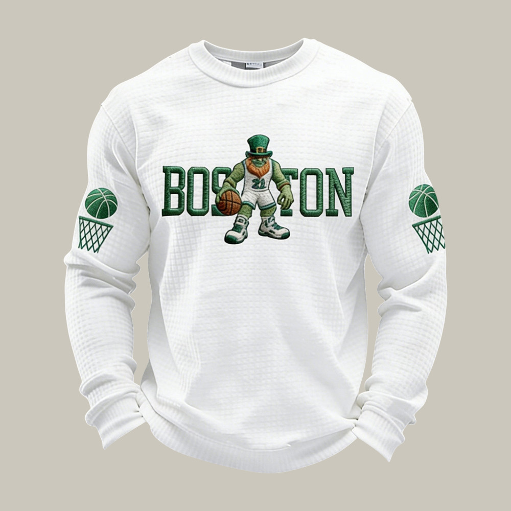 Boston Basketball Graphic Long Sleeve Shirt Game Day Clothing Basketball Lover Gift For Dad