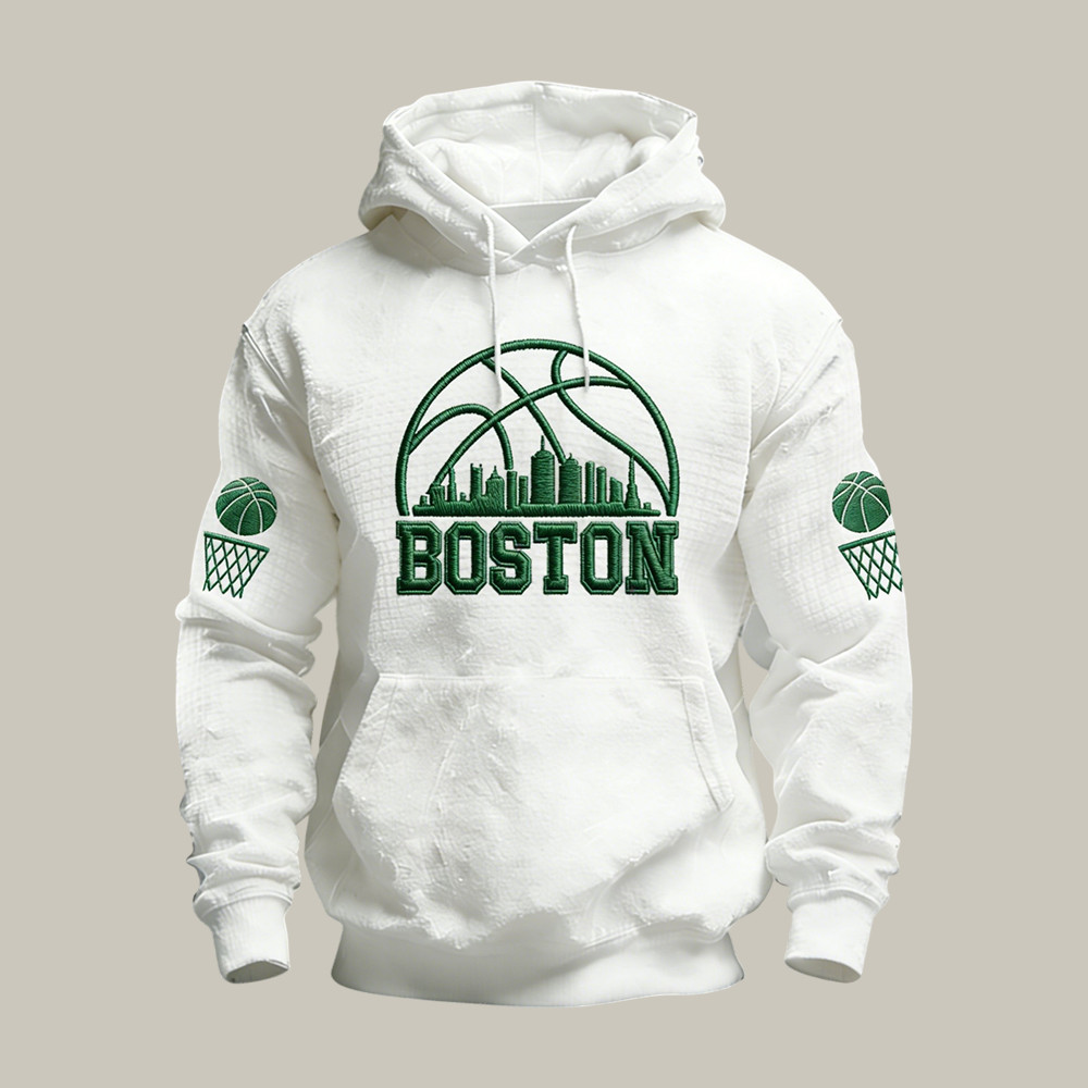 Boston Basketball Hoodie Basketball Tournament Season Apparel Game Day Gift For Dad