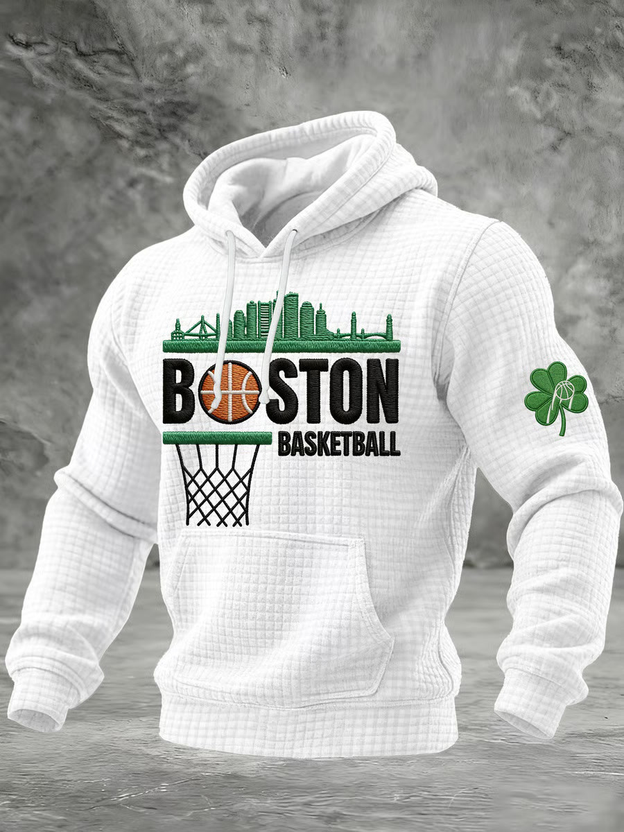 Boston Basketball Hoodie White Boston Pride Game Day Apparel Gifts For Brother