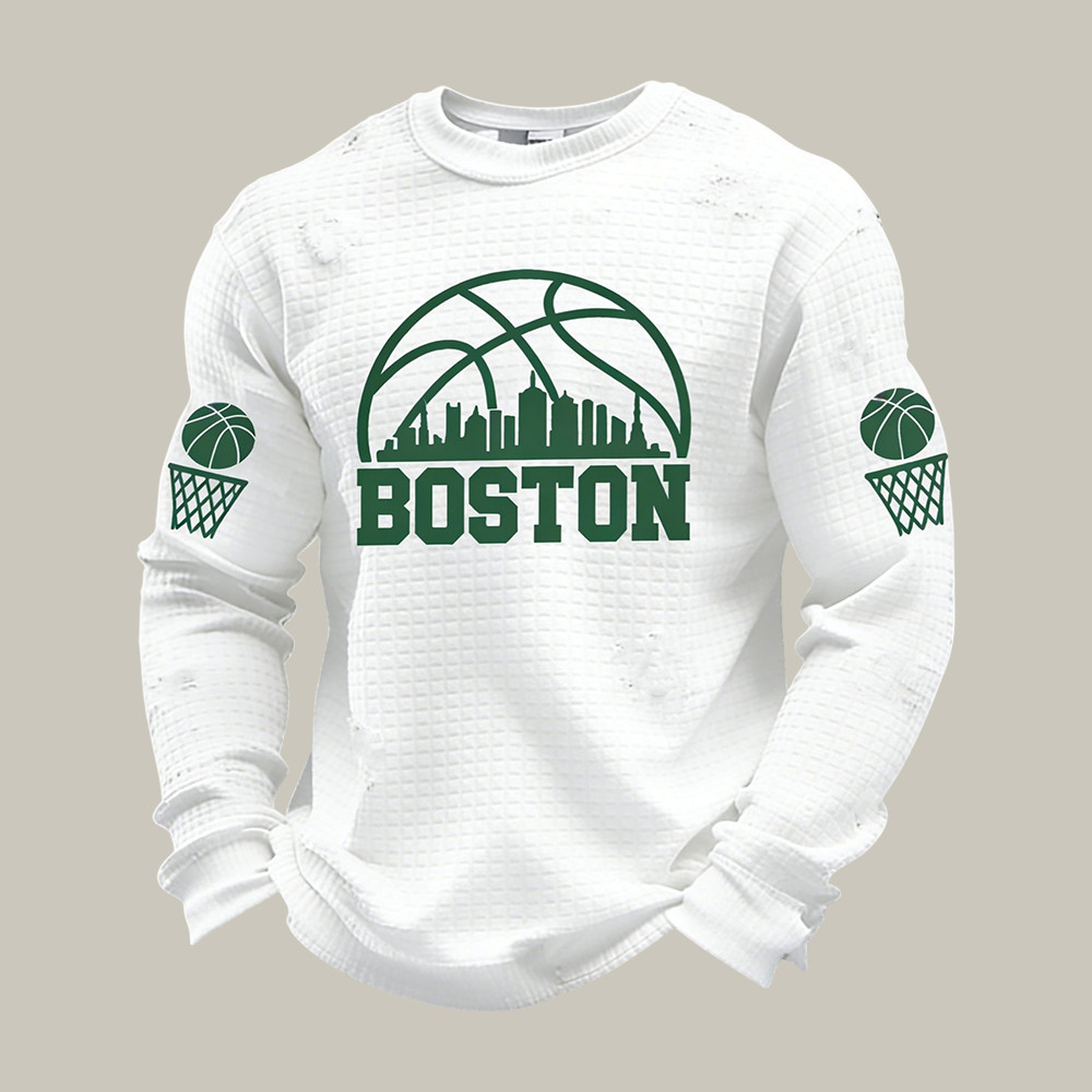 Boston Basketball Long Sleeve Shirt Game Day Clothing Fan Gear For Father's Day