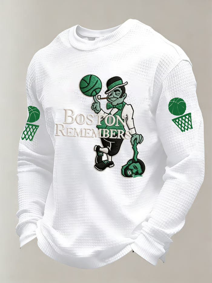 Boston Basketball Long Sleeve Shirt White Boston Remember Game Day Apparel Gifts For Fan
