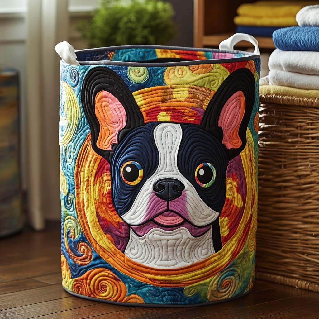 Boston Brights Quilted Laundry Basket Merch For Family Time