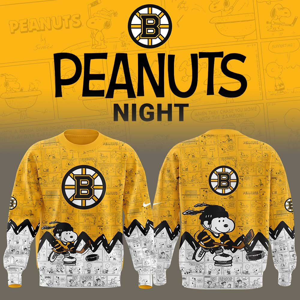 Boston Bruins Anniversary of Peanuts Sweatshirt Unique Gifts For Football Fans