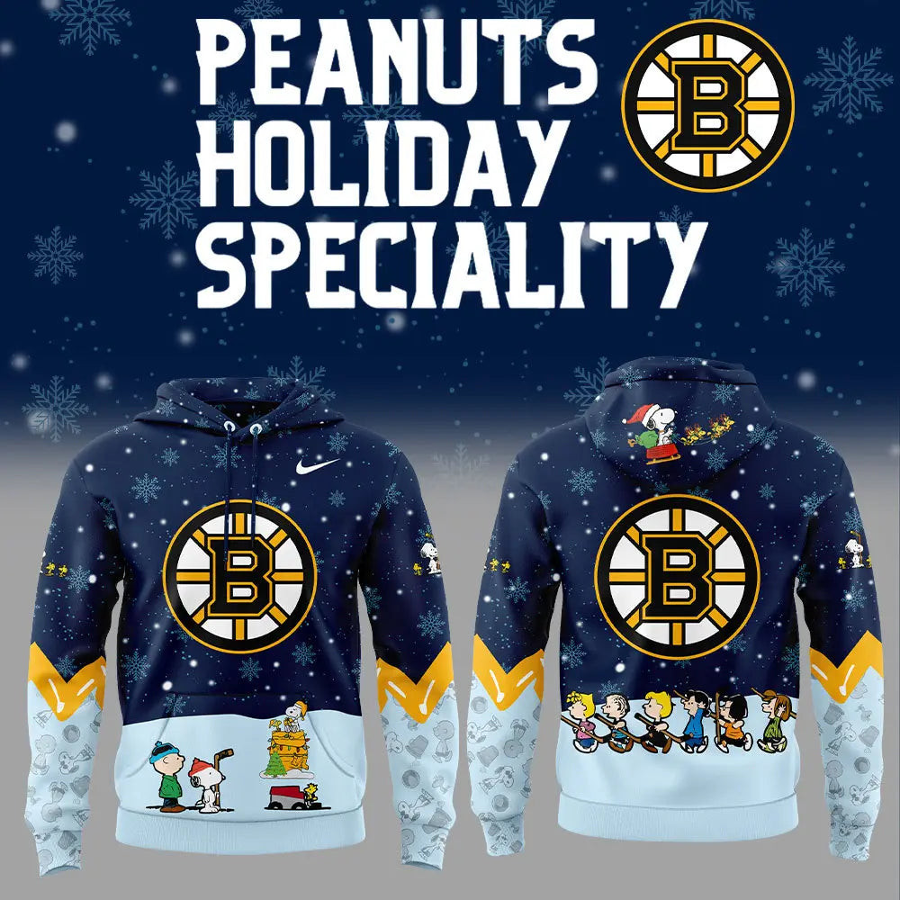Boston Bruins Peanuts Hoodie Snoopy Night Hockey Hoodie Football Gifts For Men