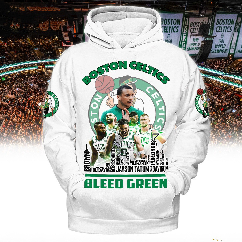 Boston Celtics Bleed Green Team Player Hoodie Gift Ideas For Basketball Lovers