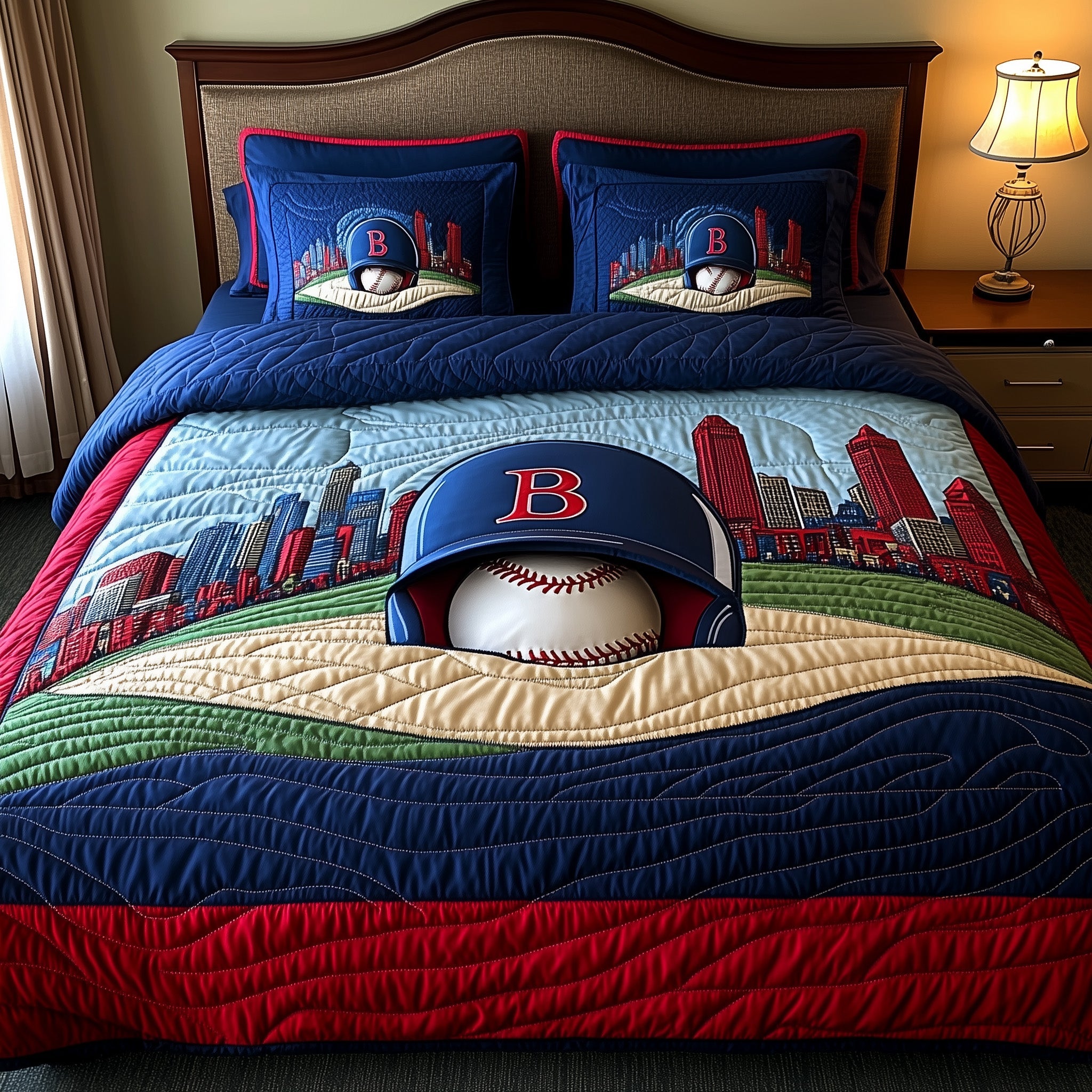 Boston Pride Quilted Bedding Set Duvet Cover Merchandise Baseball Christmas Presents
