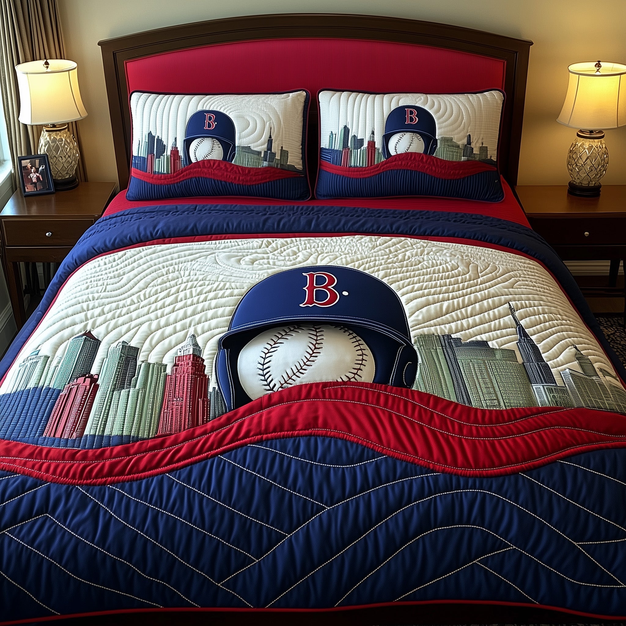 Boston Pride Quilted Bedding Set Duvet Cover Merchandise Baseball Fan Christmas Gifts