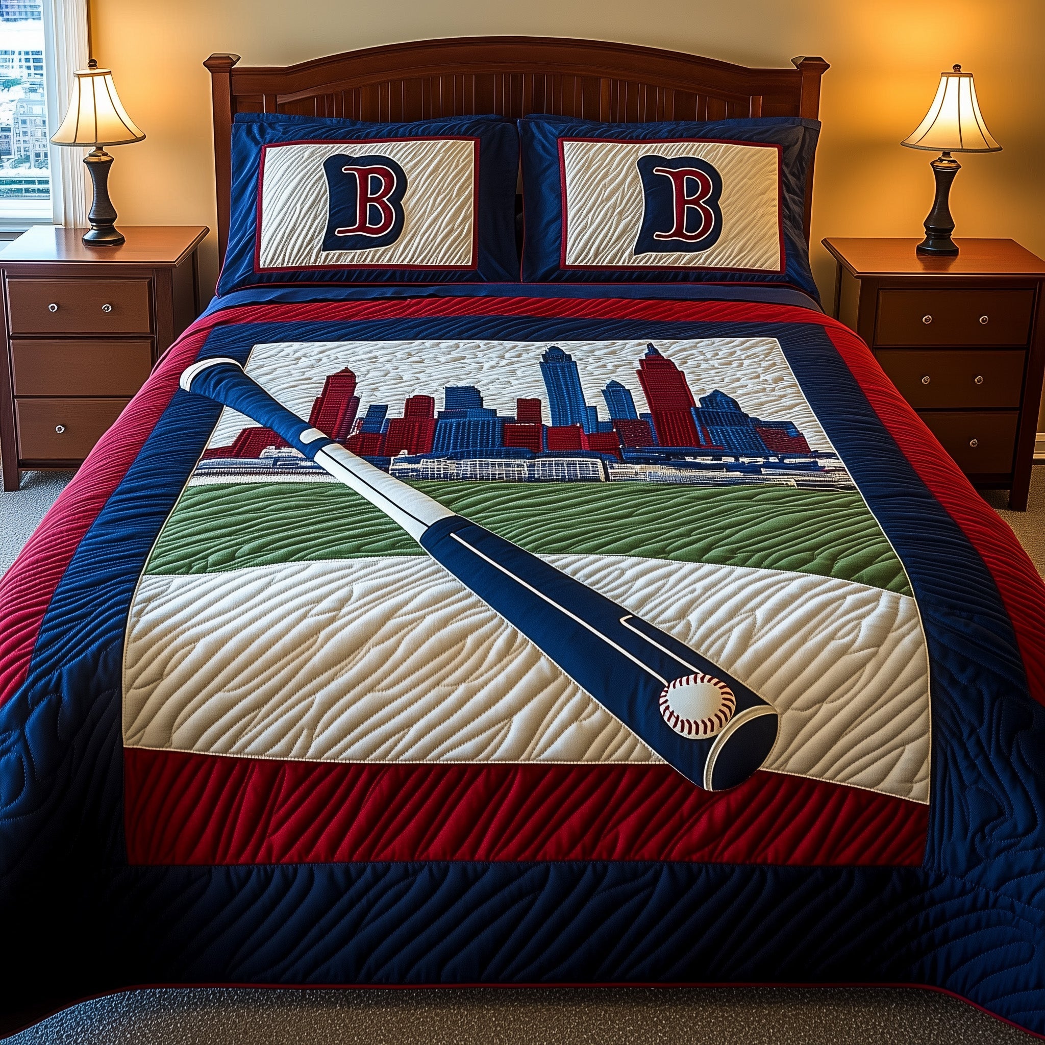 Boston Pride Quilted Bedding Set Duvet Cover Merchandise Best Baseball Christmas Presents