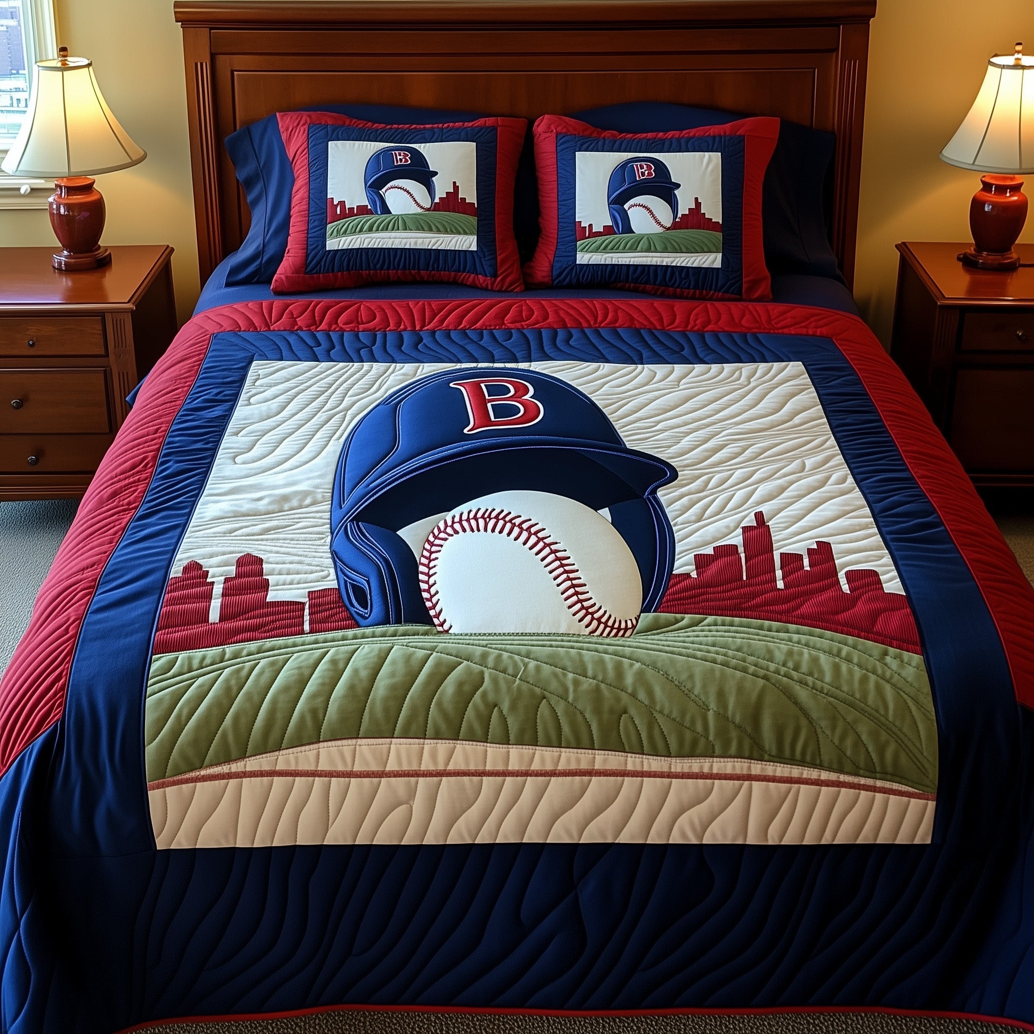 Boston Pride Quilted Bedding Set Duvet Cover Merchandise Christmas Gifts For Baseball Lovers