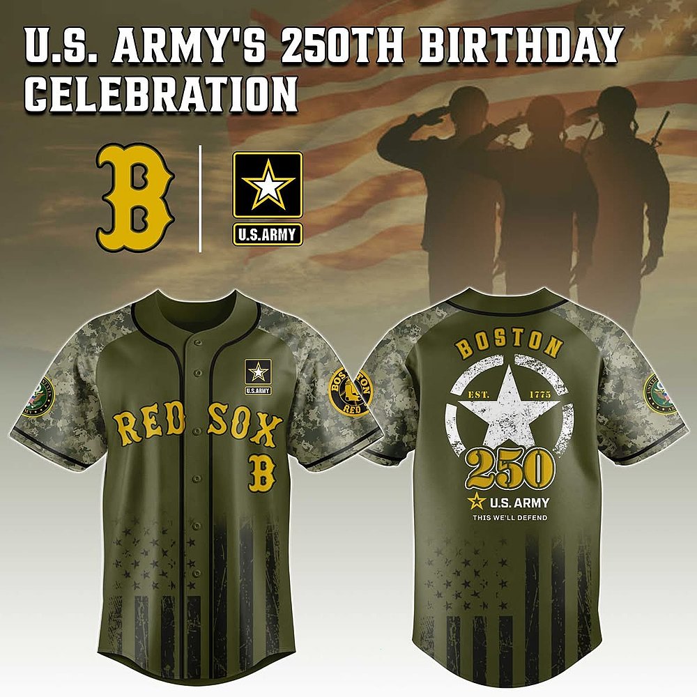 Boston Red Sex x US Army 250th Birthday Celebration Baseball Jersey Gifts For Baseball Lovers