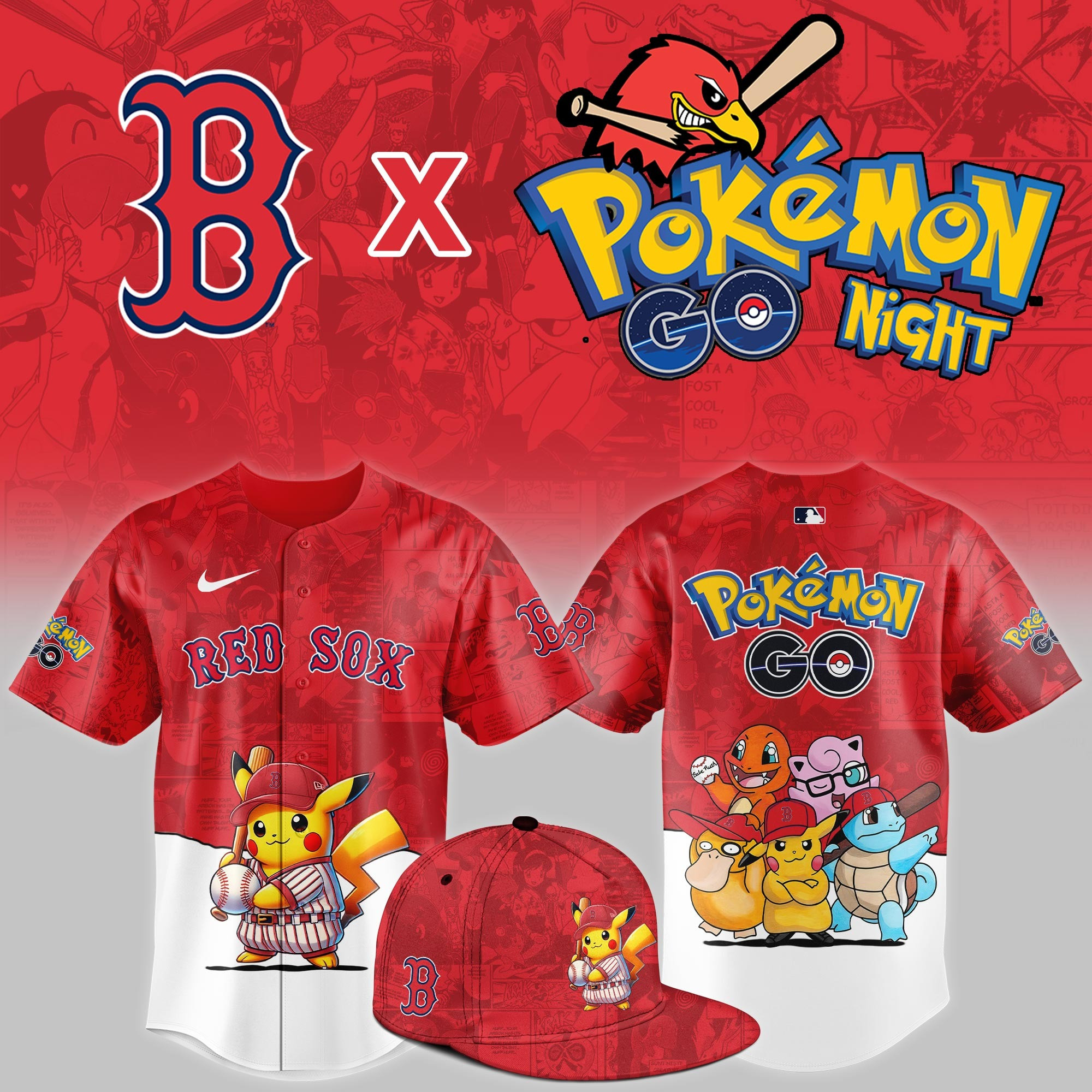 Boston Red Sox 2025 Pokemon GO Night Event Limited Jersey Baseball Enthusiast Gifts