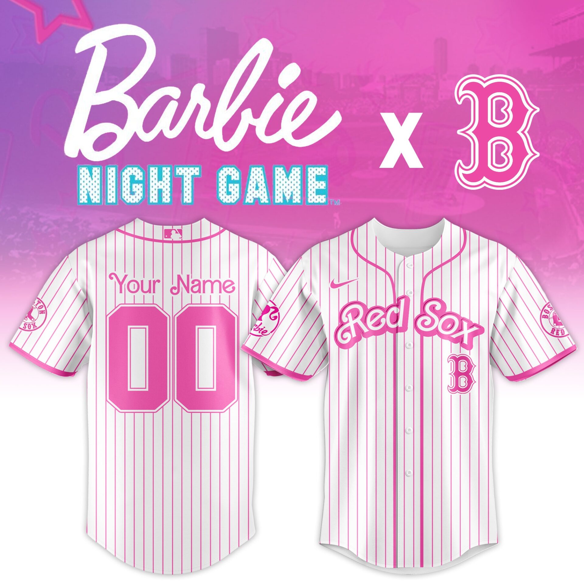 Boston Red Sox Baseball Barbie Night Custom Jersey Gift For Baseball Lover
